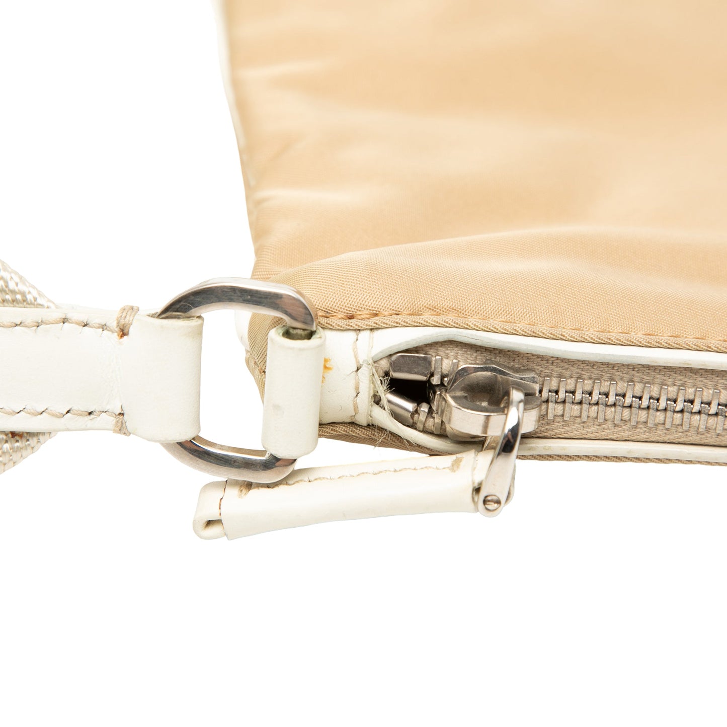 Leather Trimmed Tessuto Zip Top Crossbody