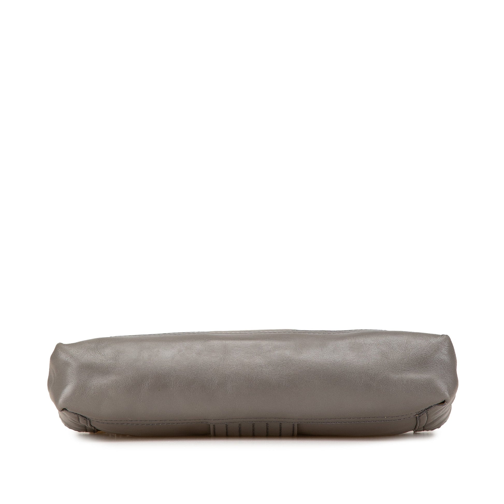 Fendi Glazed Leather Chain Flap Baguette Crossbody