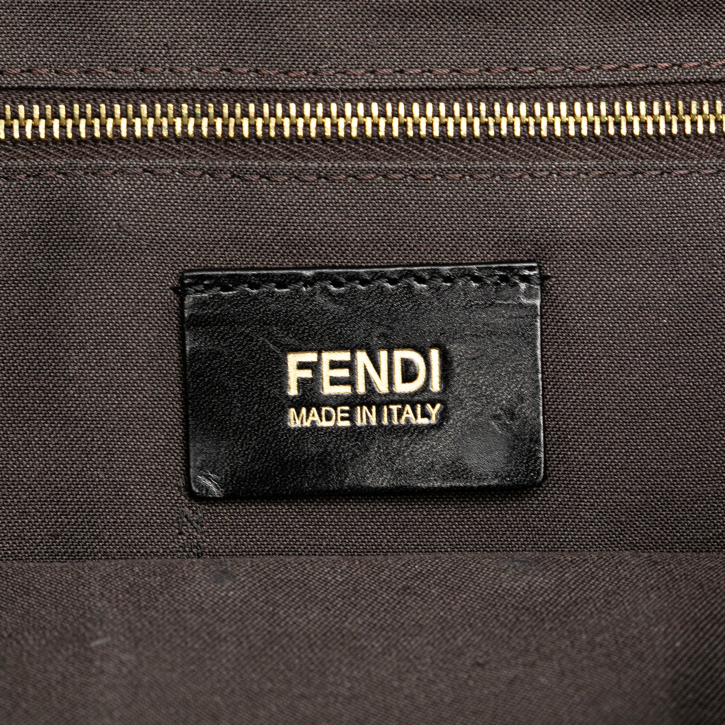 Fendi Glazed Leather Chain Flap Baguette Crossbody