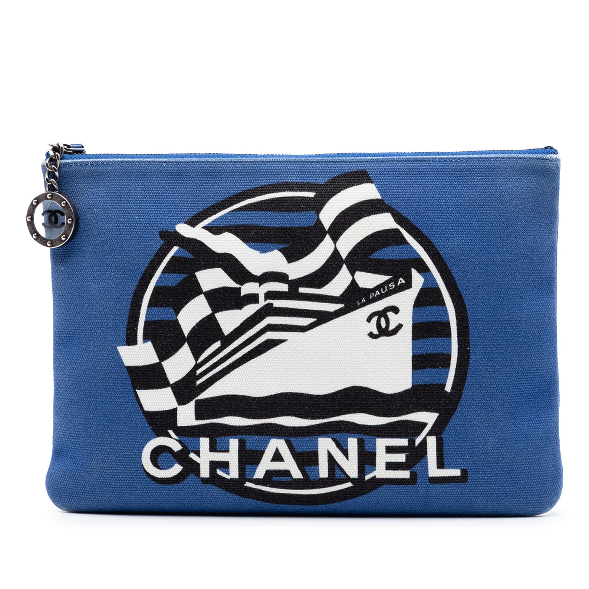 Chanel Medium Canvas La Pausa Zip O Case Clutch