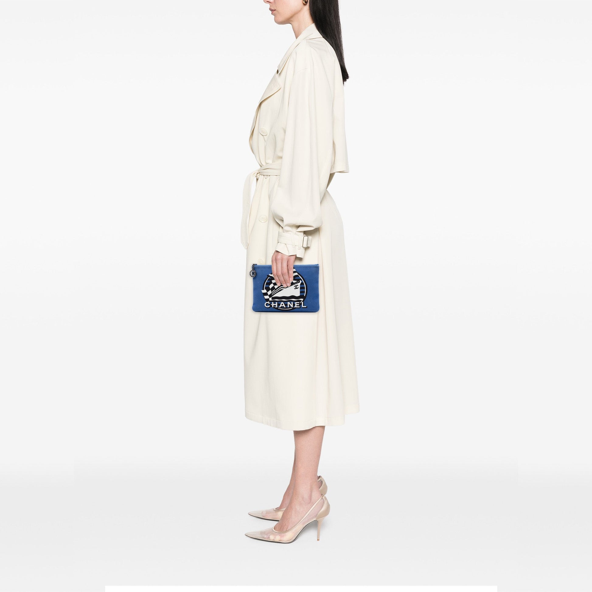 Chanel Medium Canvas La Pausa Zip O Case Clutch