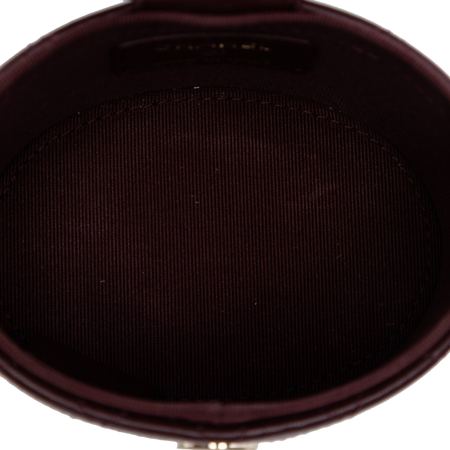 CC Quilted Lambskin Round Vanity Case with Chain