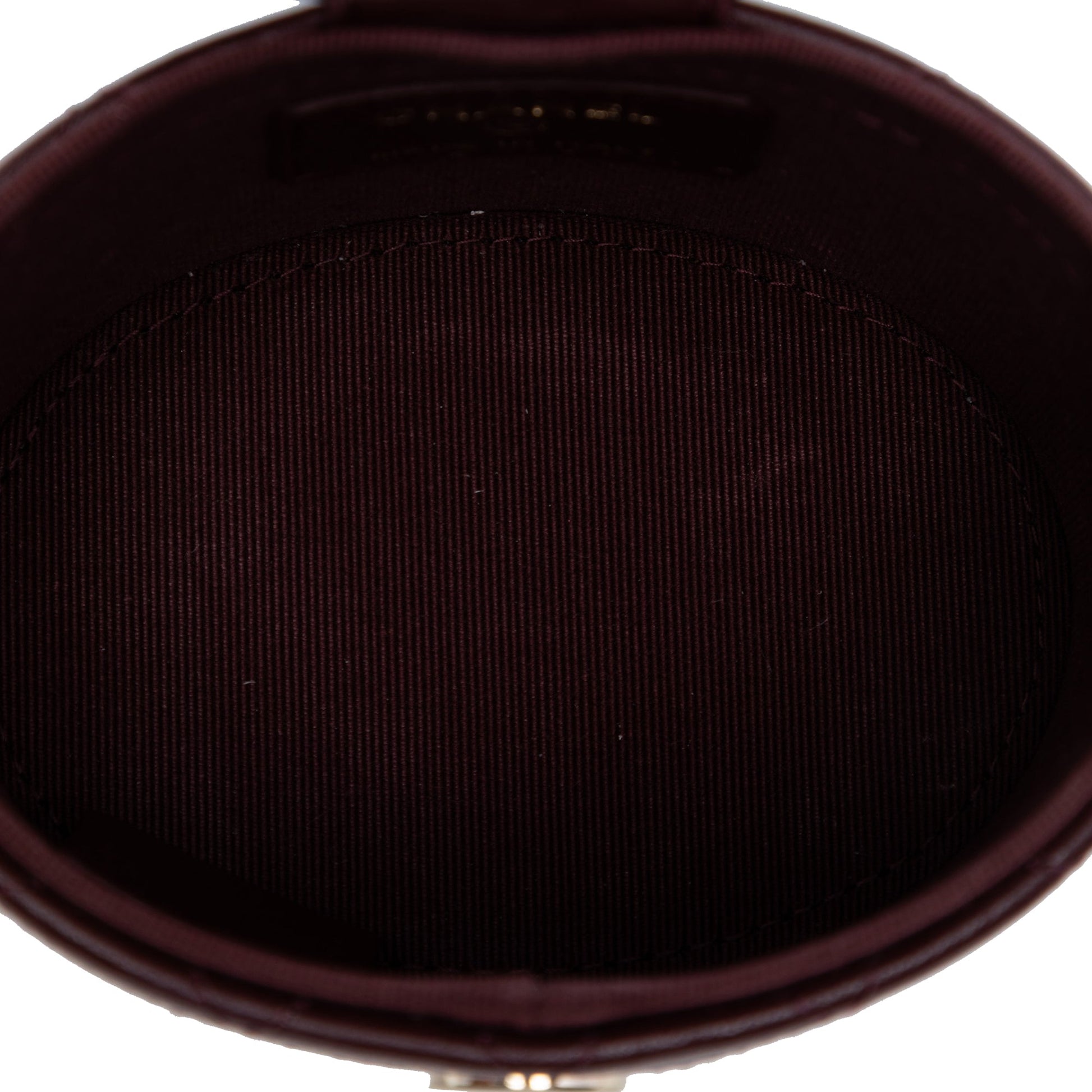 CC Quilted Lambskin Round Vanity Case with Chain