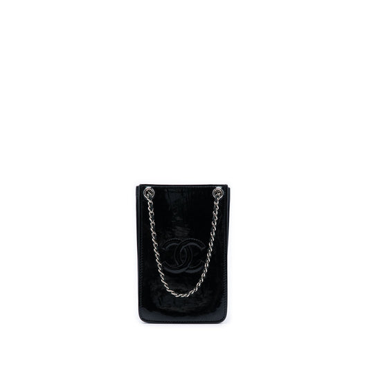 Chanel CC Patent Phone Holder Crossbody