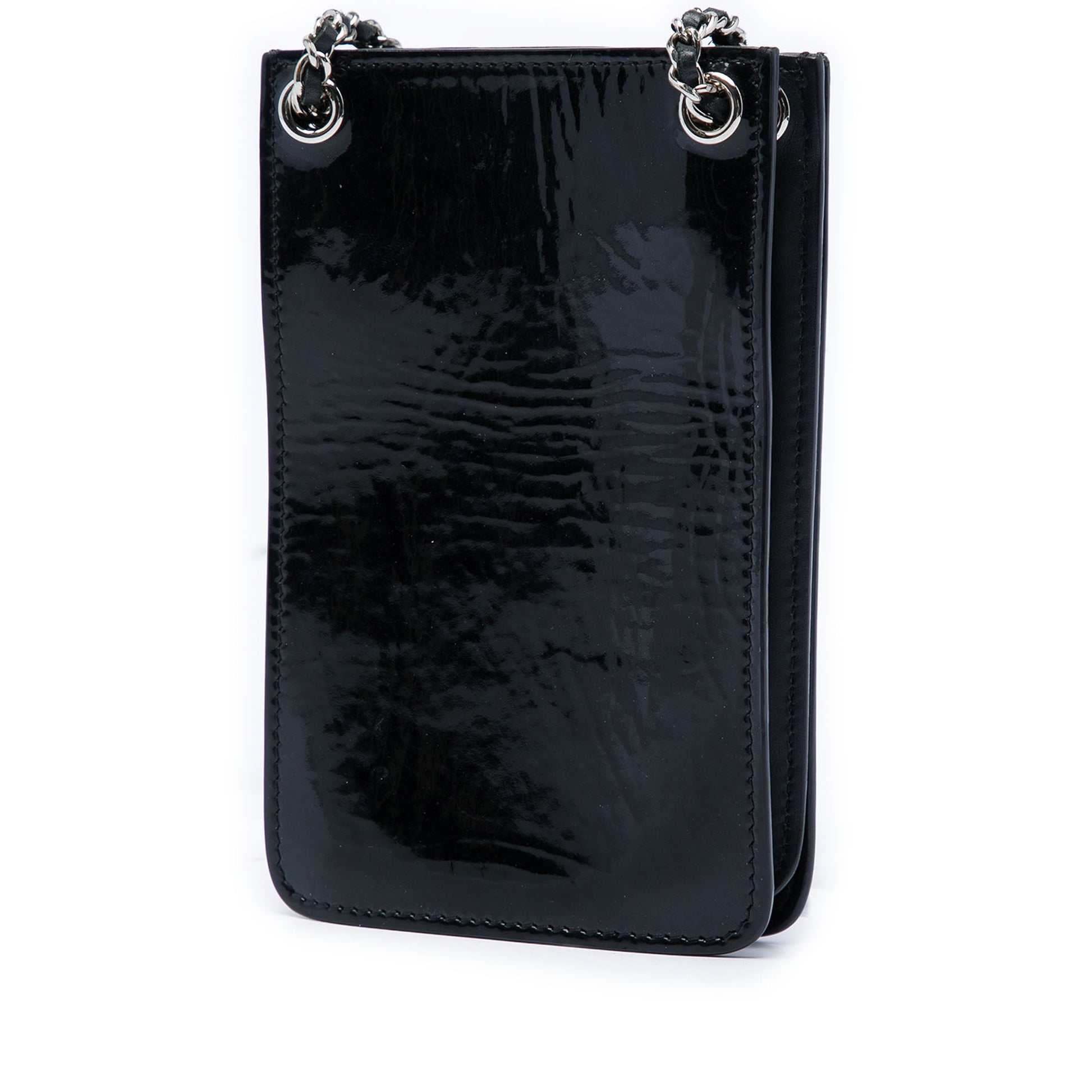 Chanel CC Patent Phone Holder Crossbody