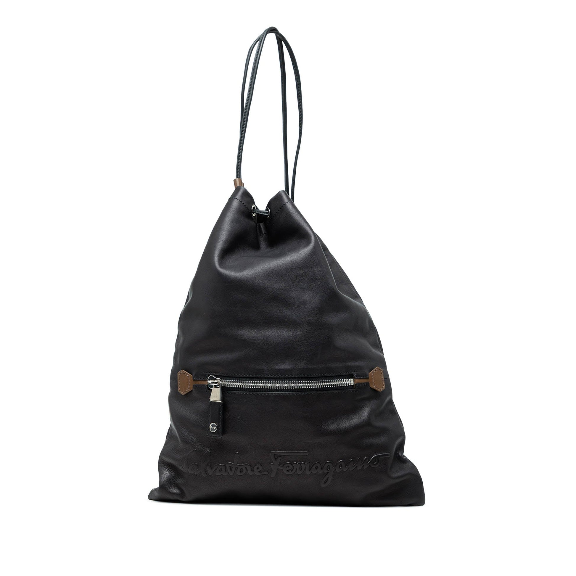 Ferragamo Leather Kentucky Drawstring Backpack