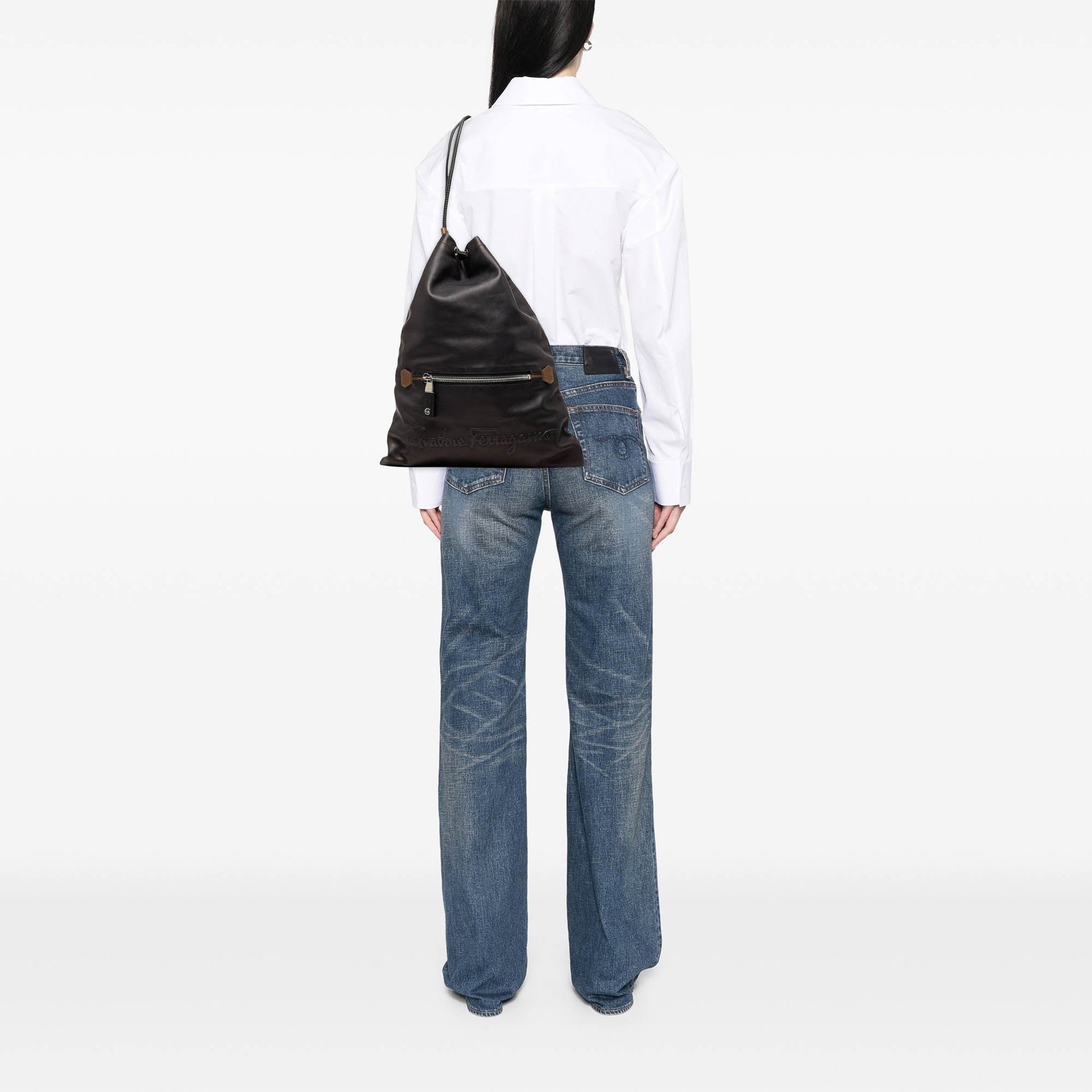 Ferragamo Leather Kentucky Drawstring Backpack