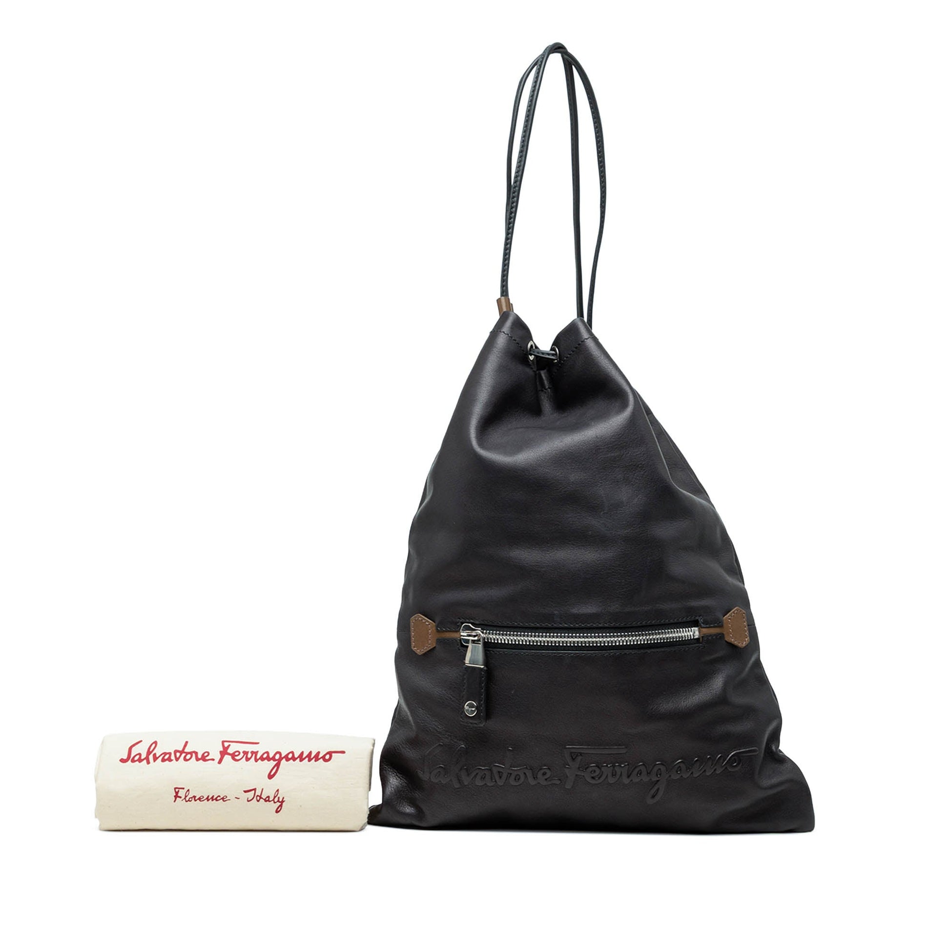Ferragamo Leather Kentucky Drawstring Backpack