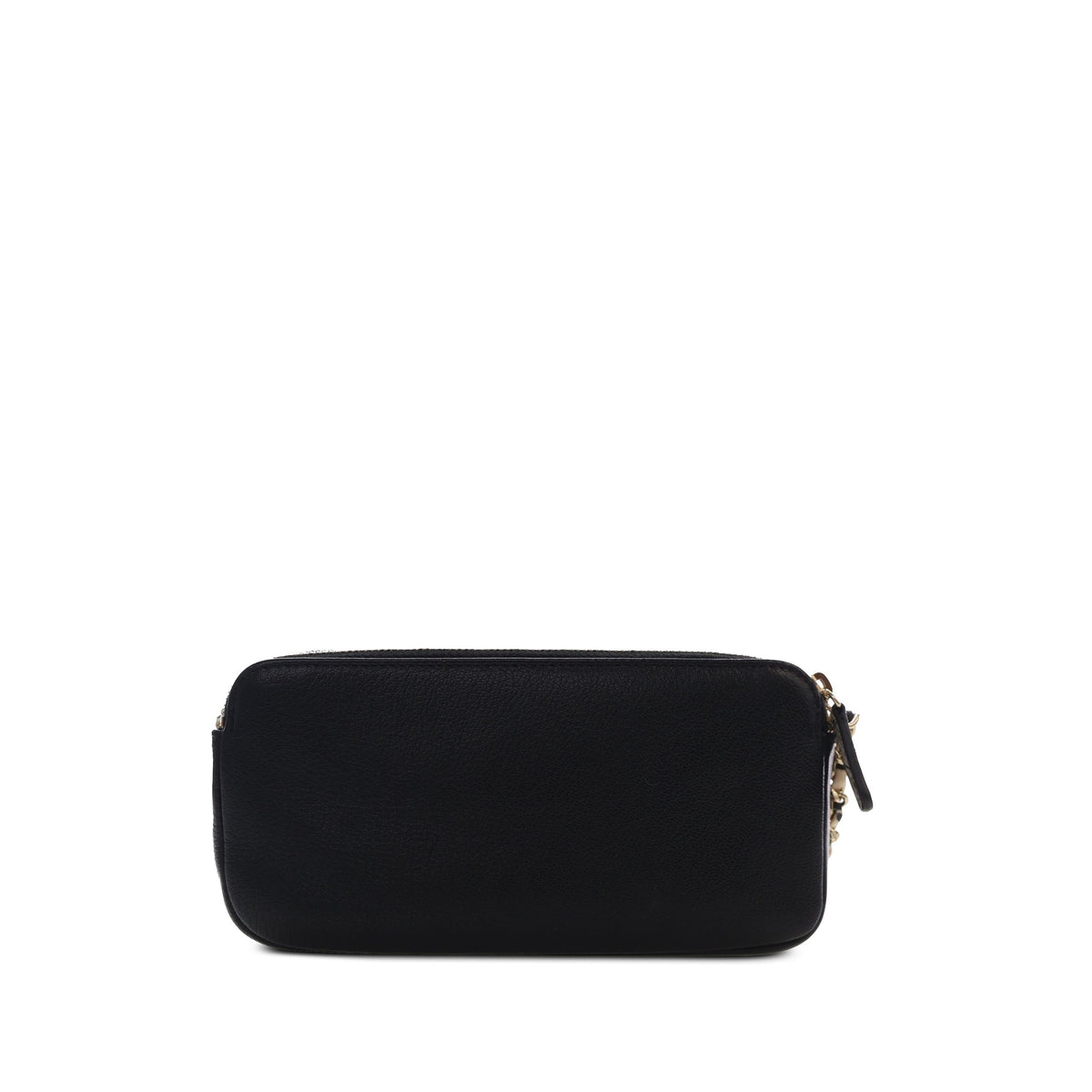Chanel CC Calfskin Double Zip Wallet On Chain — Black