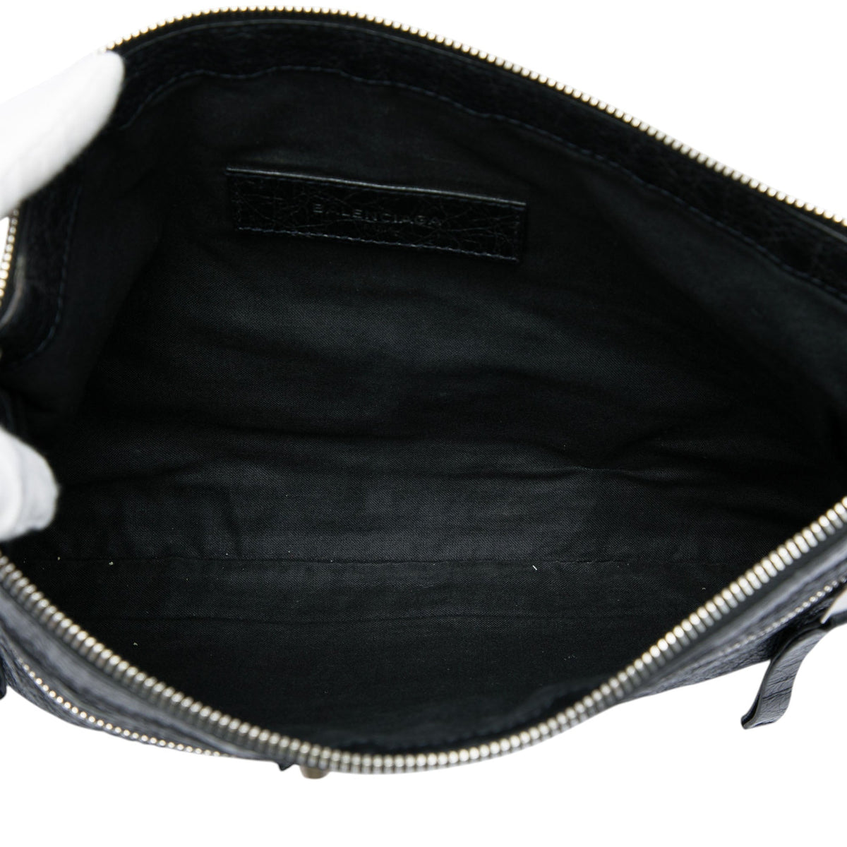 Balenciaga Lambskin Motocross Classic Clip Clutch M — Black