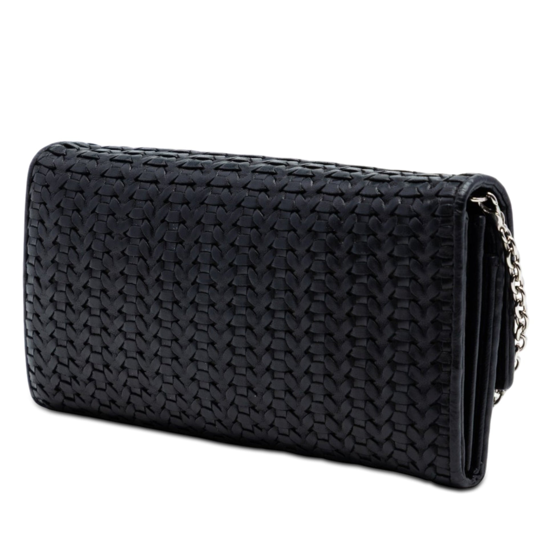 Dior Woven Lambskin Lady Dior Rendezvouz Wallet on Chain