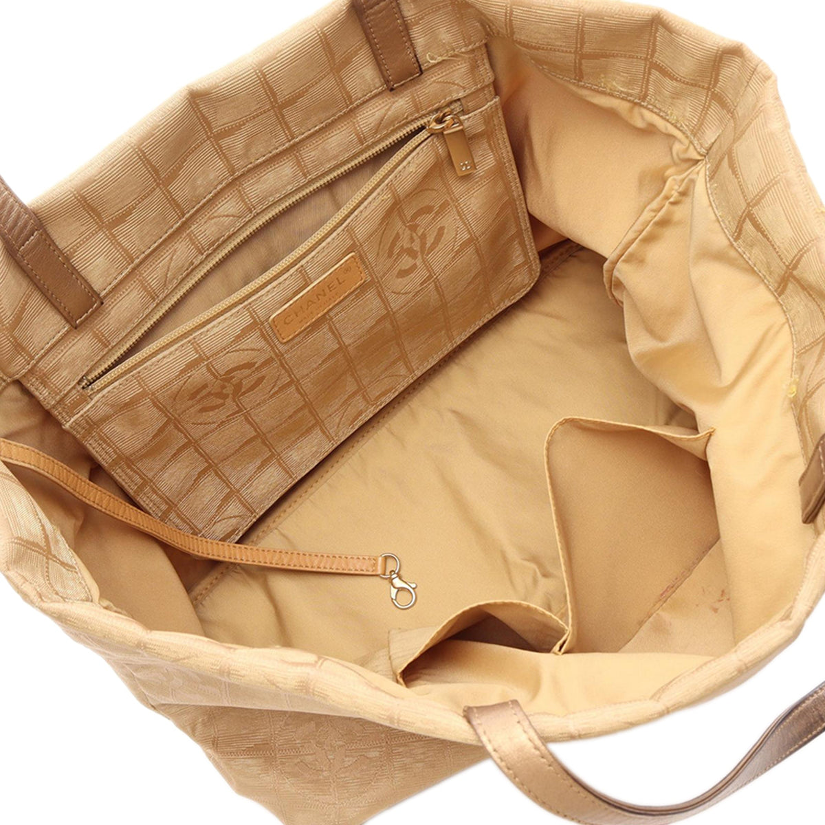 Chanel New Travel Line Nylon Tote — Gold