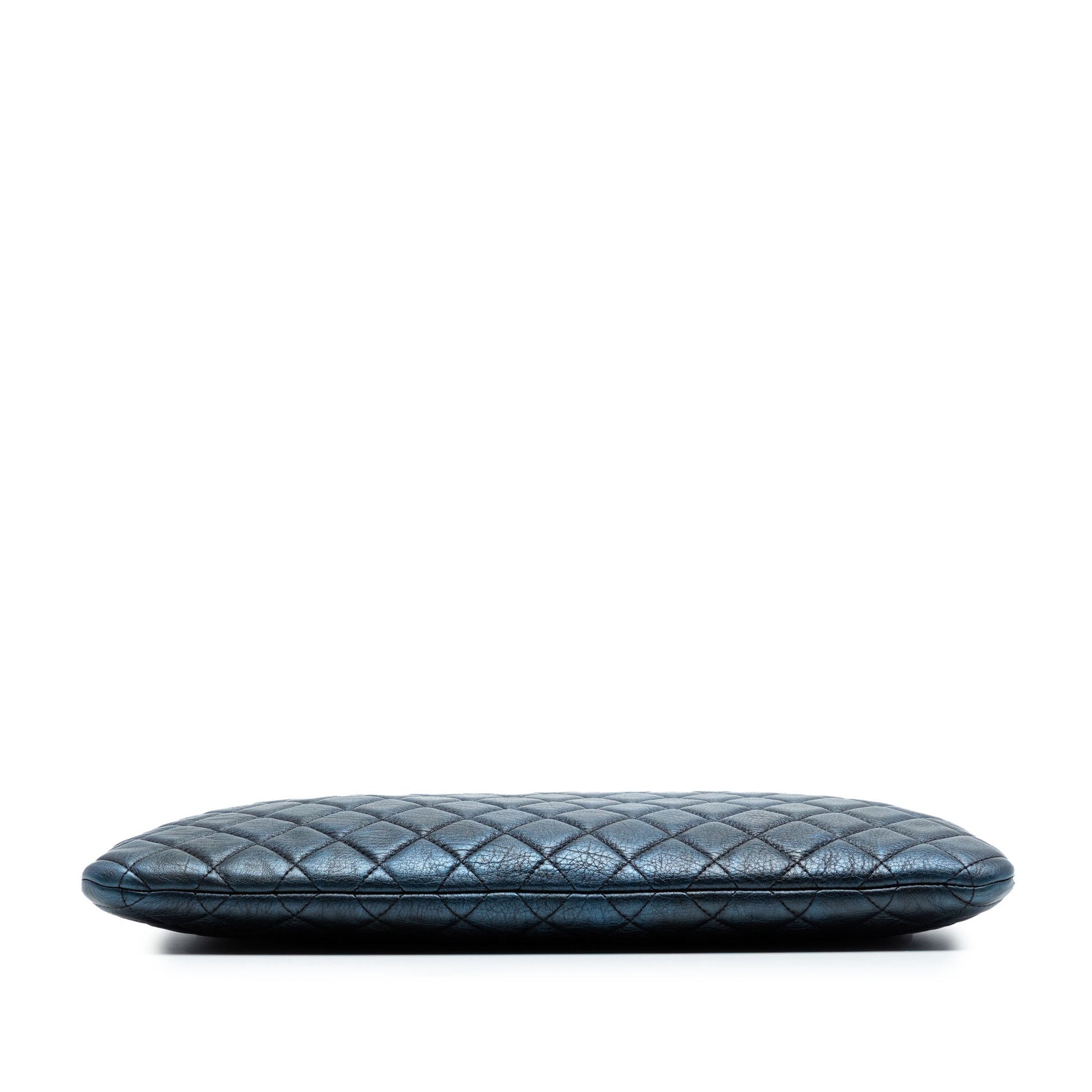 Large Quilted Metallic Lambskin Boy O Case Clutch
