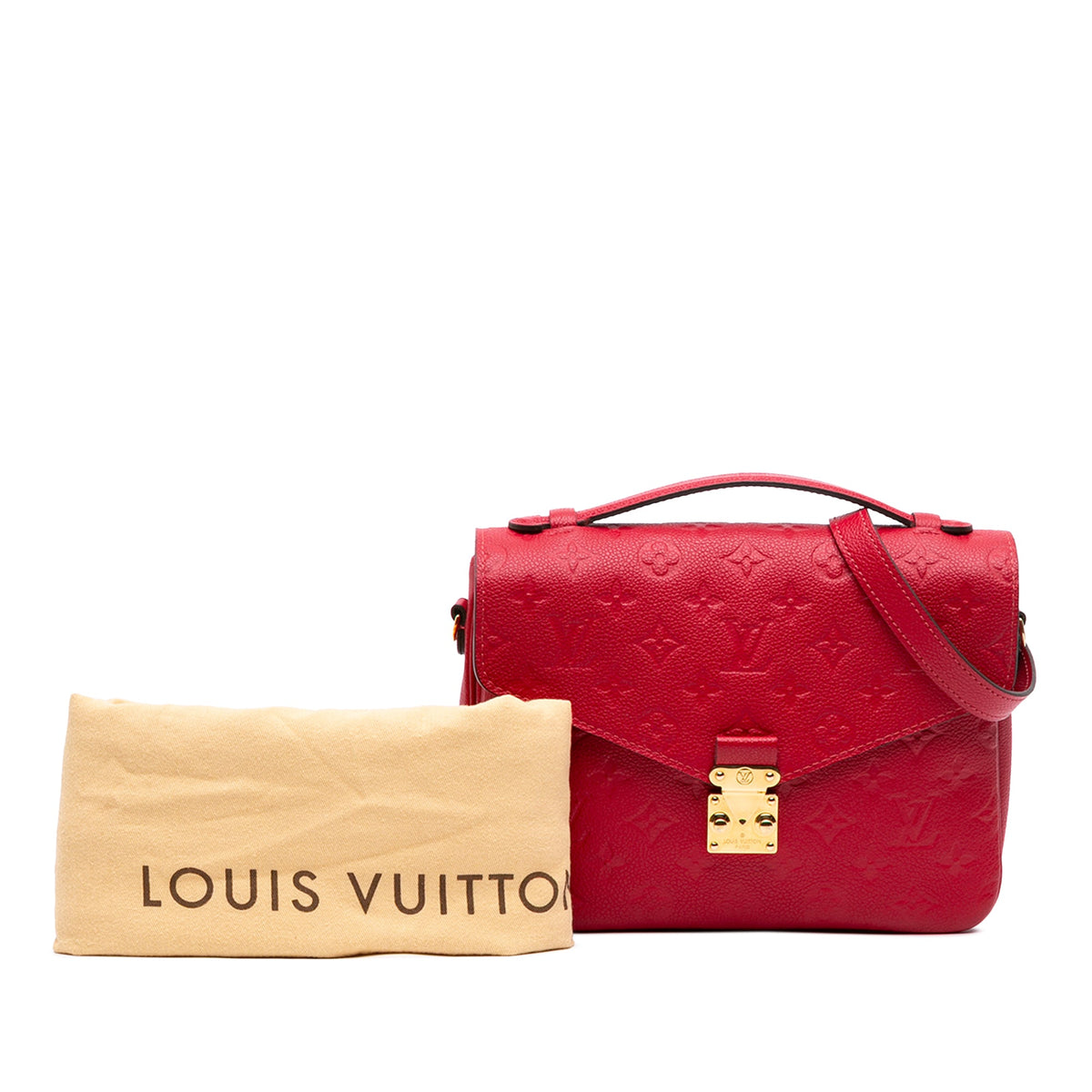 Louis Vuitton Monogram Empreinte Pochette Metis — Red