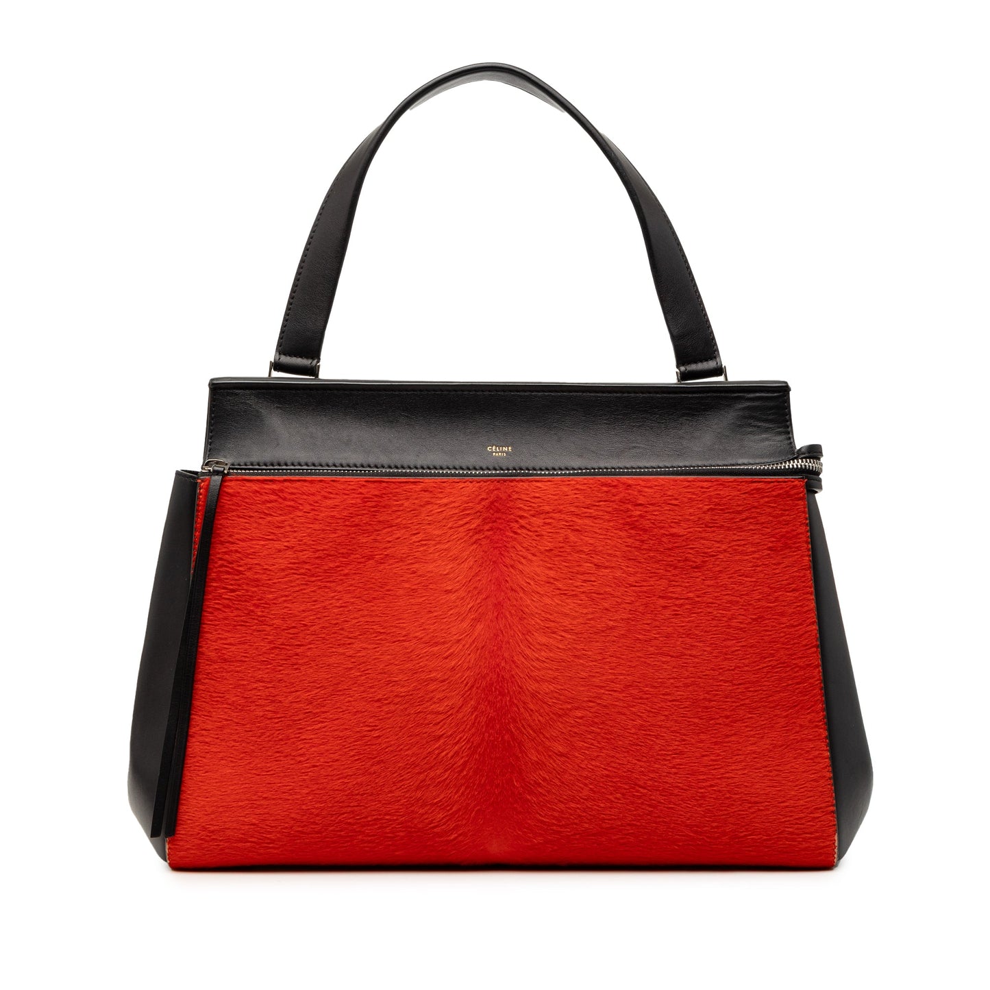 Celine Medium Bicolor Leather and Pony Hair Edge Handbag