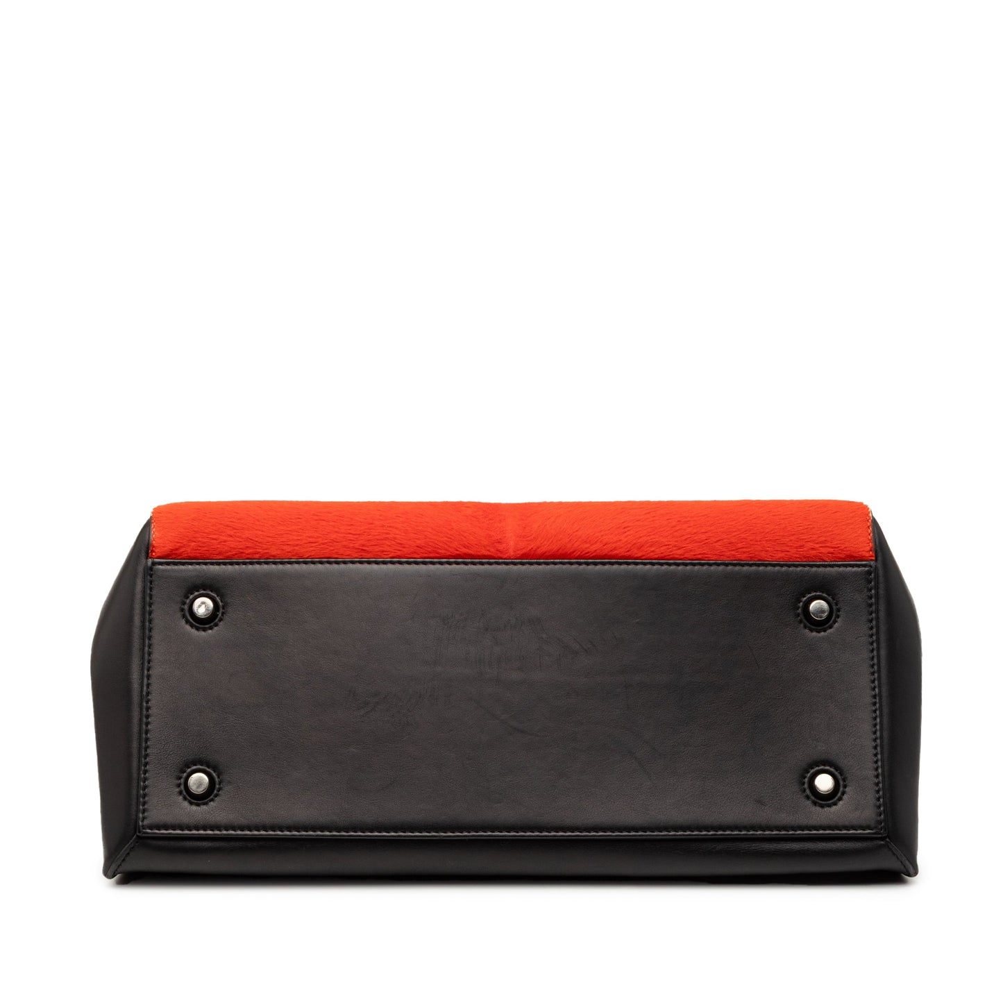 Celine Medium Bicolor Leather and Pony Hair Edge Handbag