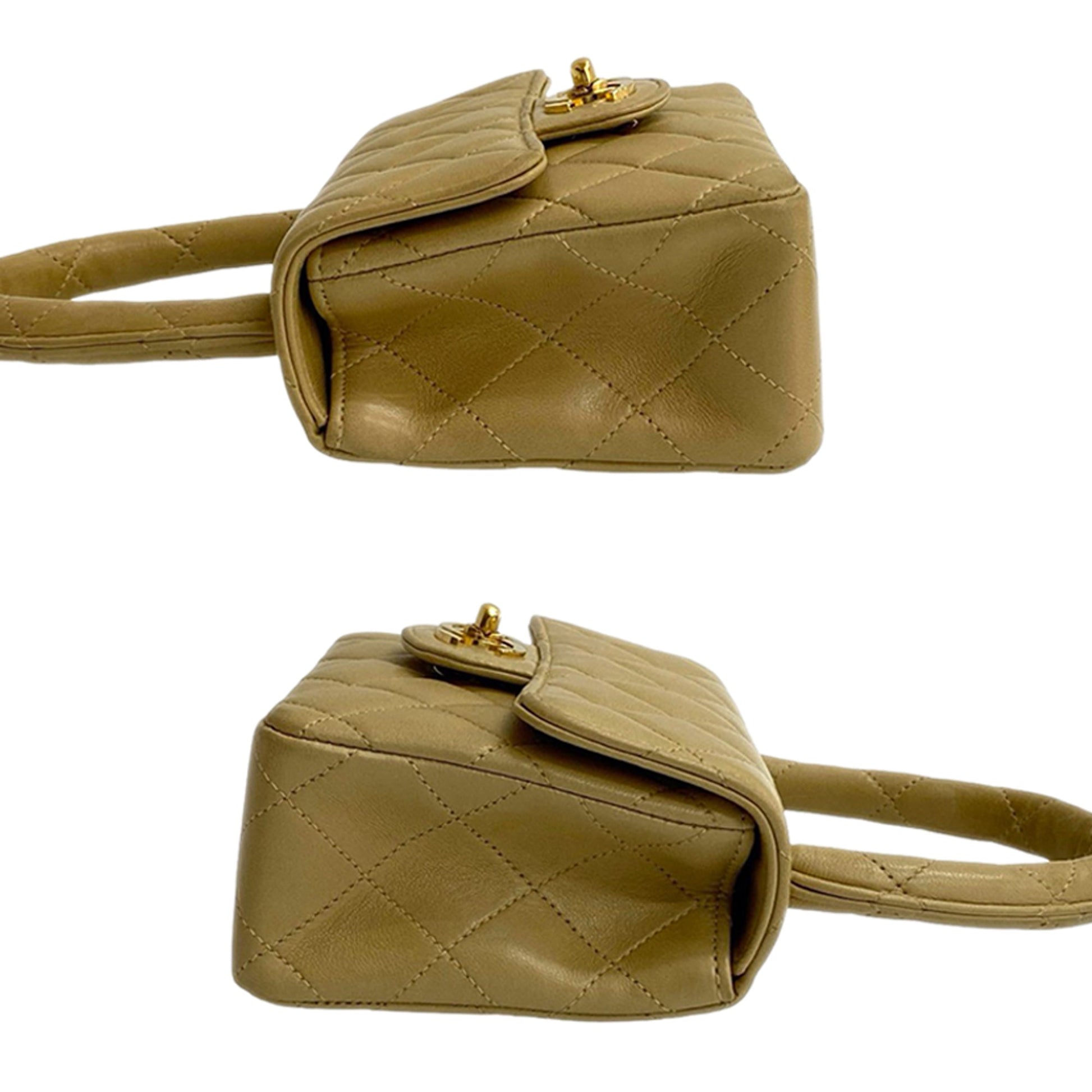 Chanel Lambskin Parent Child Kelly Set Top Handle Bag