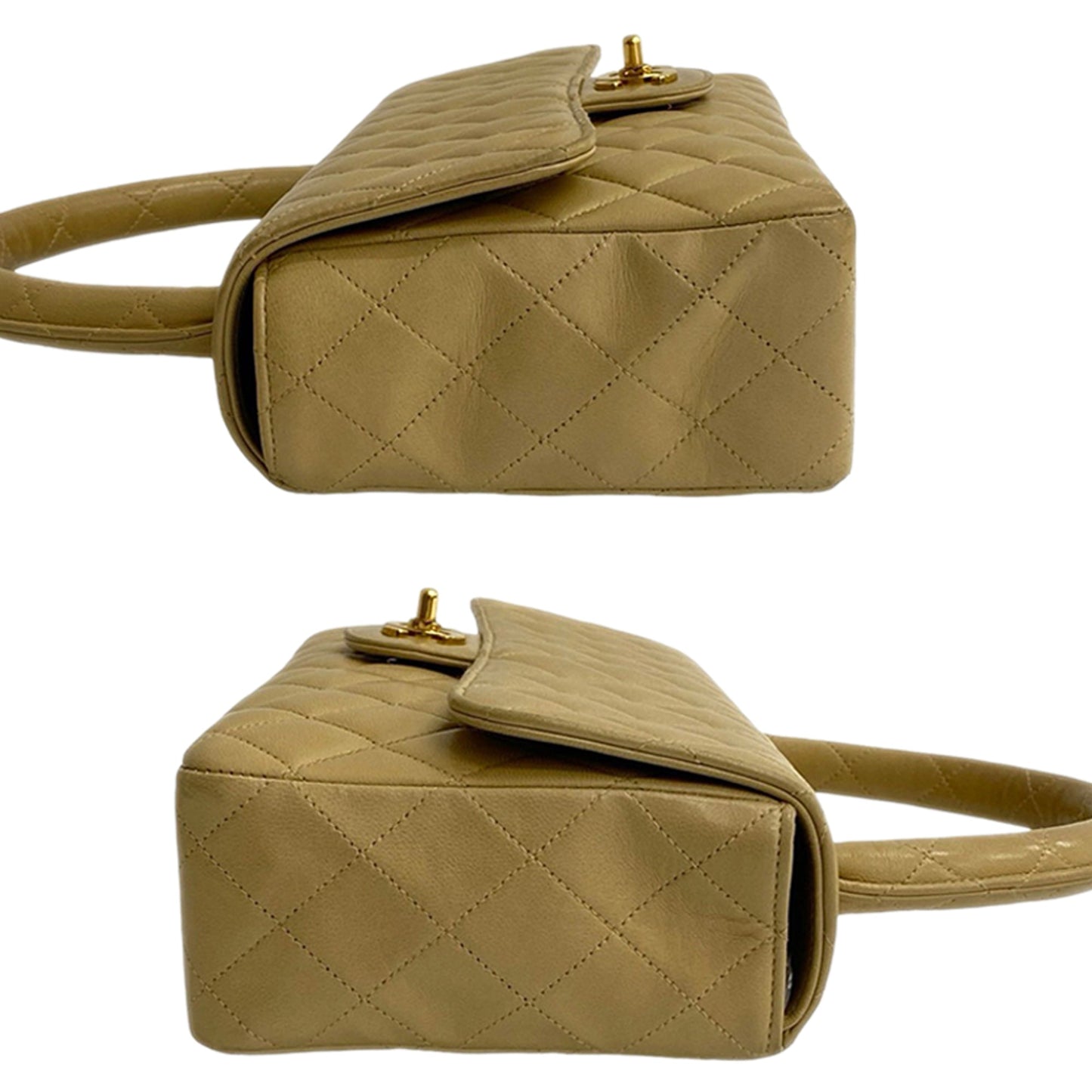 Chanel Lambskin Parent Child Kelly Set Top Handle Bag