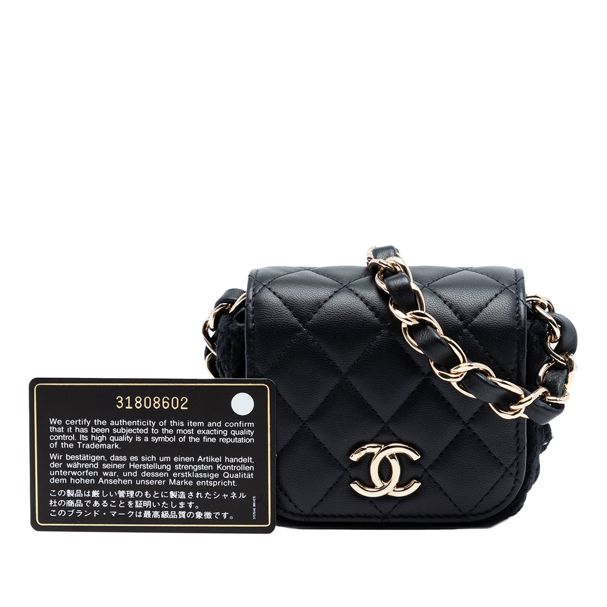Chanel Mini CC Quilted Lambskin Crochet Flap