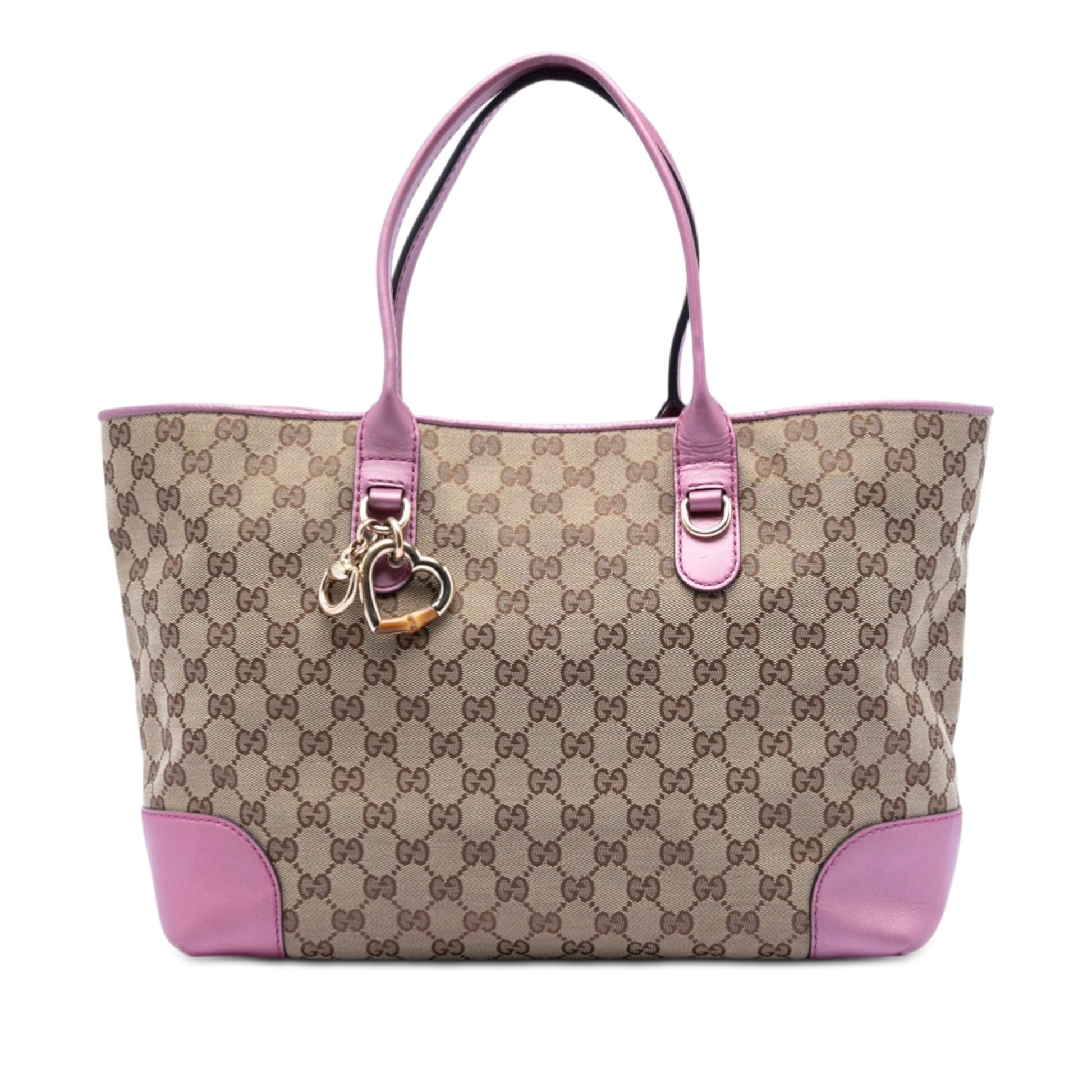 GG Canvas Heart Bit Tote