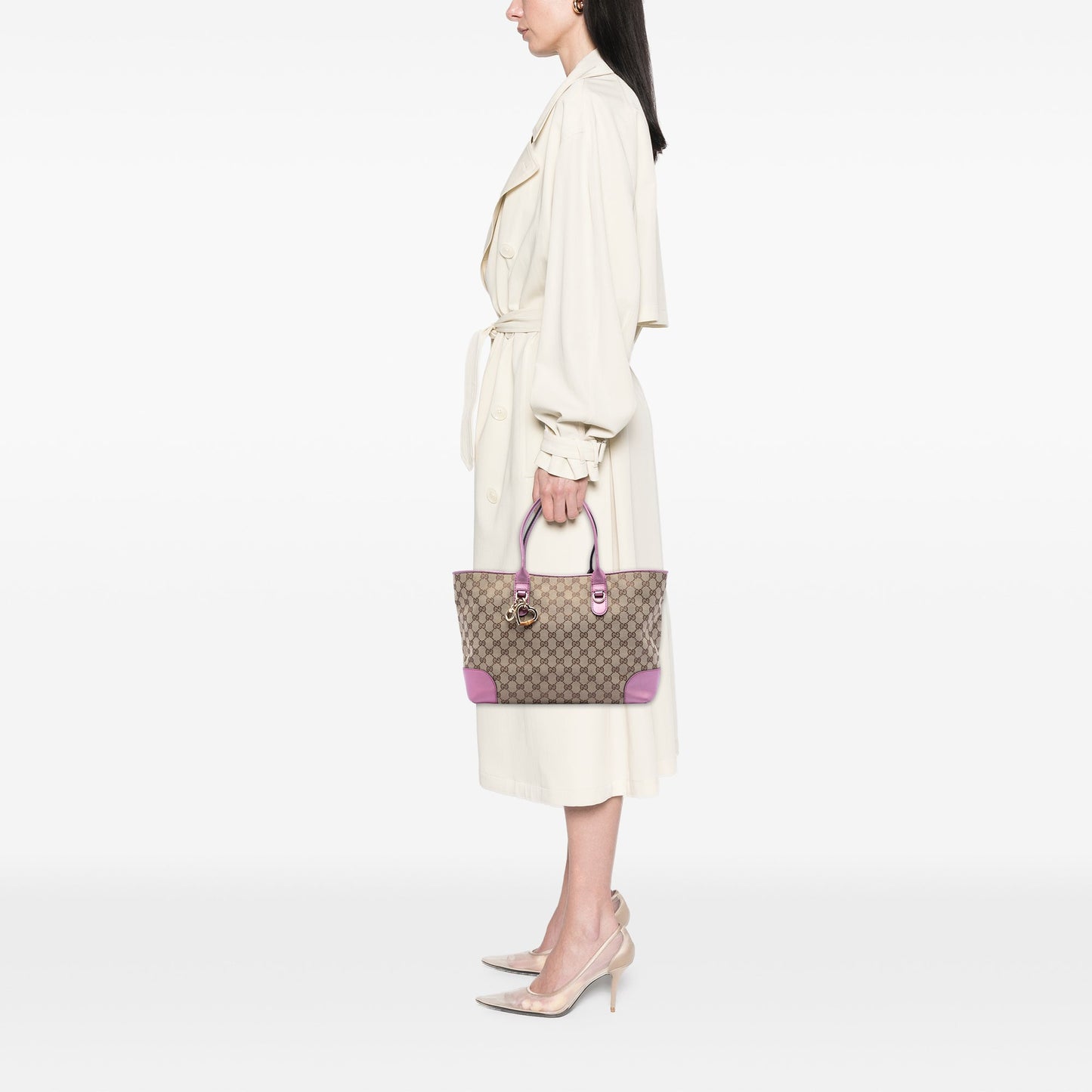 GG Canvas Heart Bit Tote