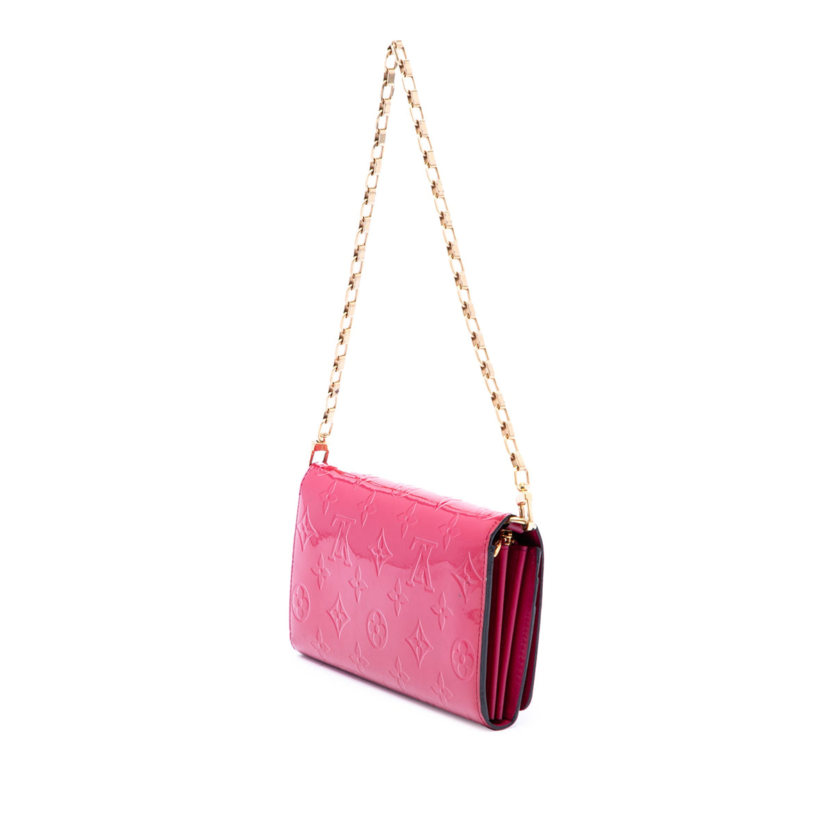 Louis Vuitton Monogram Vernis Chain Wallet — Pink