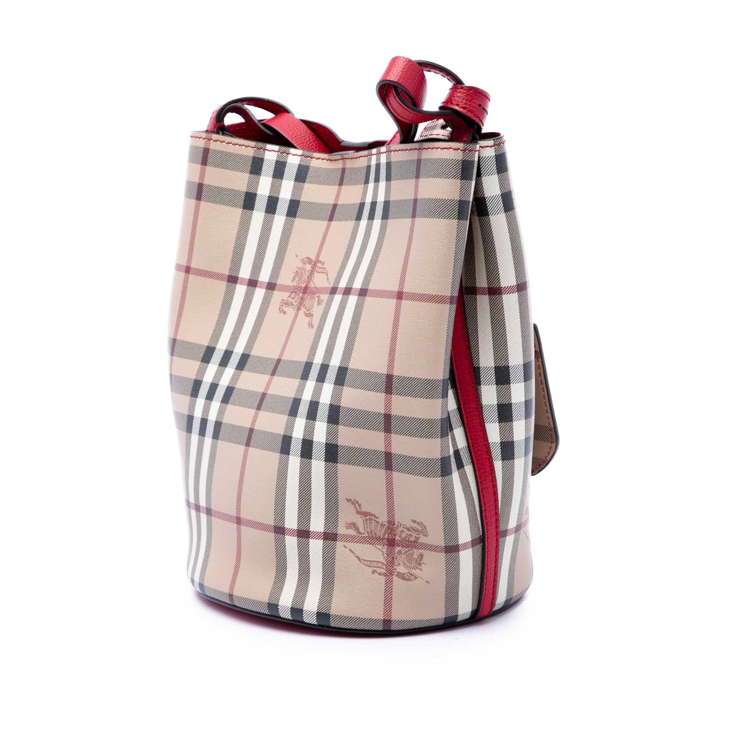 Burberry Haymarket Check Coated Canvas Lorne Bucket Bag