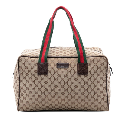 Gucci GG Canvas Web Duffle Bag