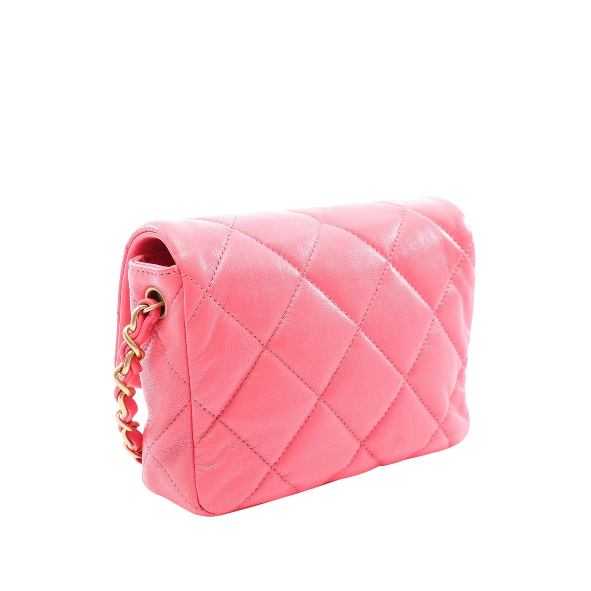 Chanel Mini Quilted Lambskin Acrylic Coco Love Flap — Pink