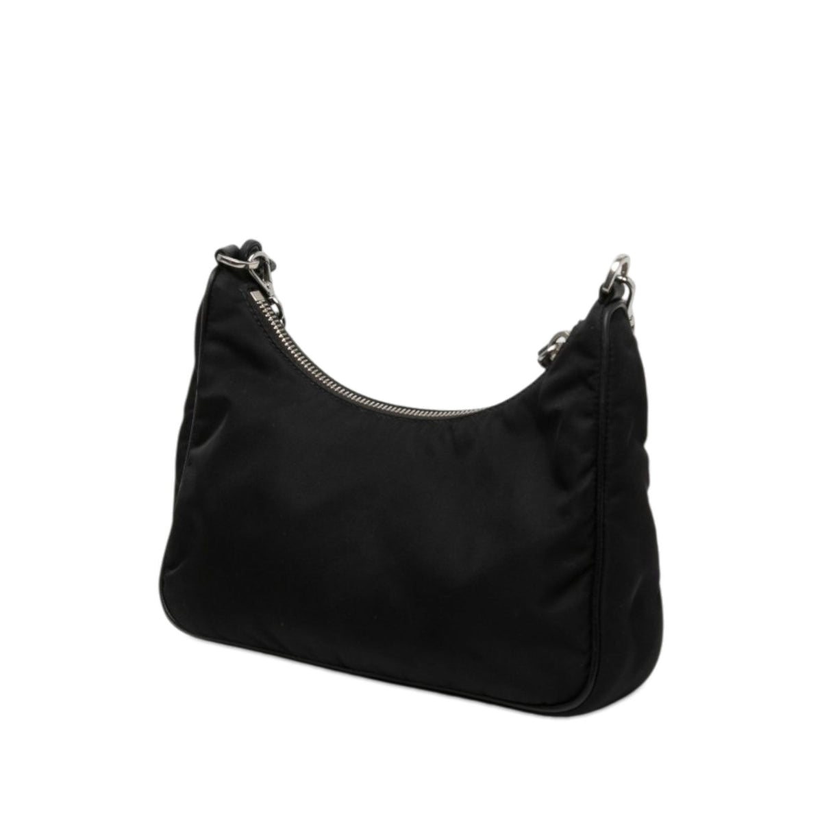 Prada Mini Saffiano Trimmed Tessuto Re Edition 2005 Satchel — Black
