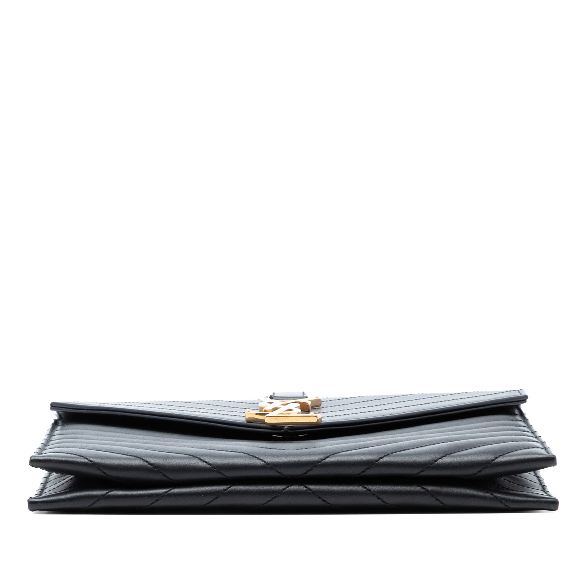 Saint Laurent Chevron Calfskin Classic Monogram Envelope Crossbody