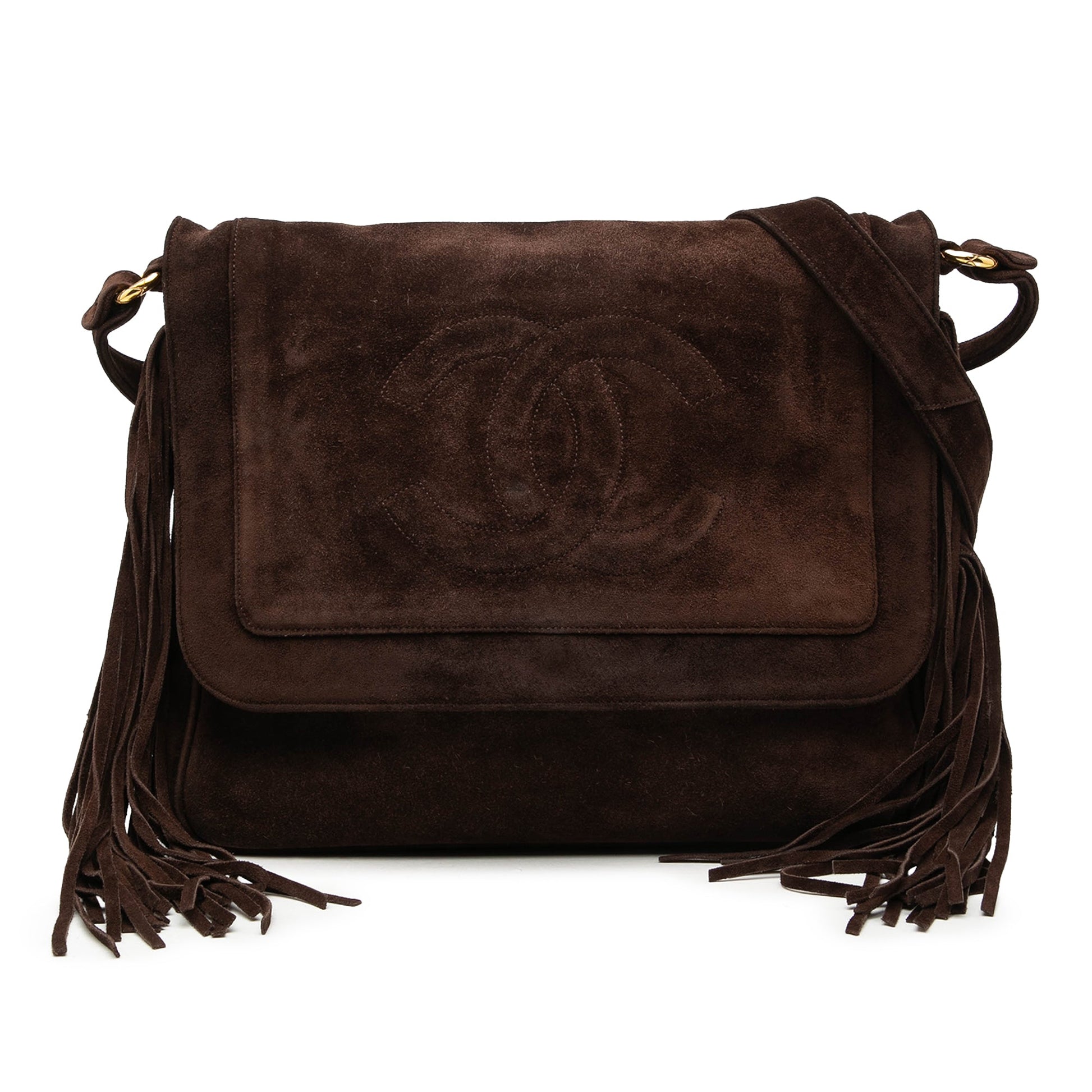 Chanel CC Suede Tassel Flap Crossbody