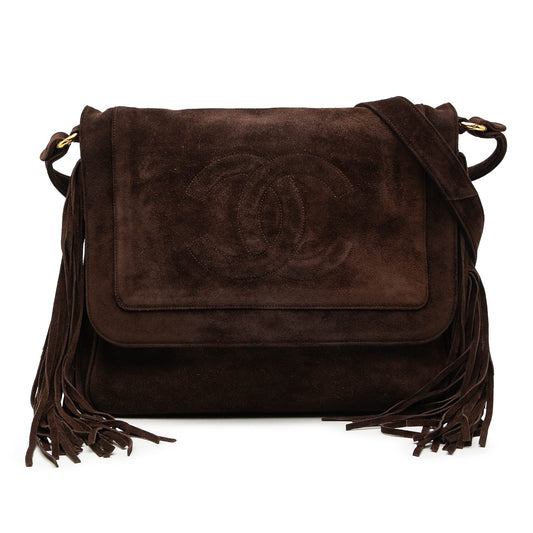 Chanel CC Suede Tassel Flap Crossbody