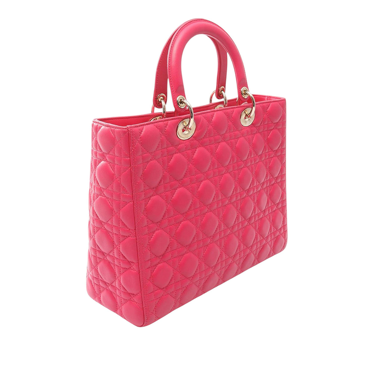 Dior Large Lambskin Cannage Lady Dior — Pink