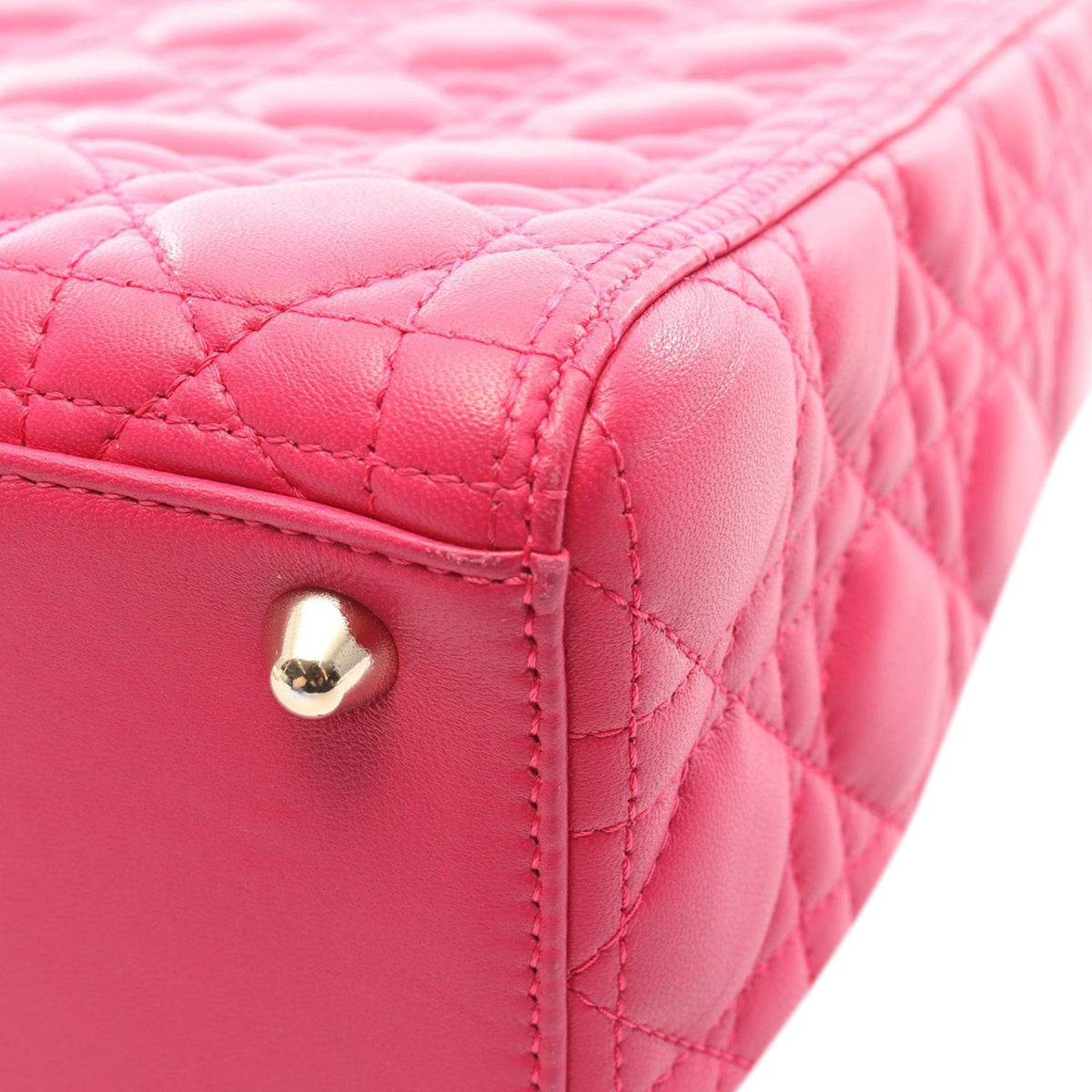 Dior Large Lambskin Cannage Lady Dior — Pink