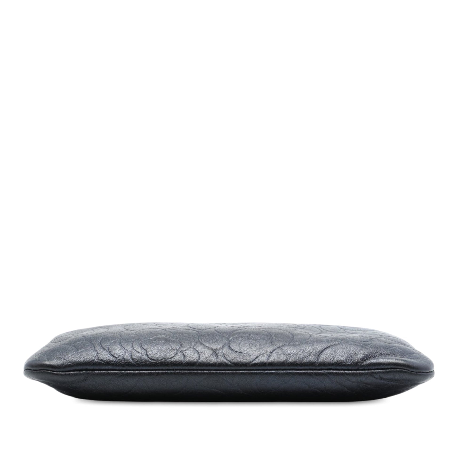Chanel Medium CC Embossed Lambskin Camellia O Case Clutch