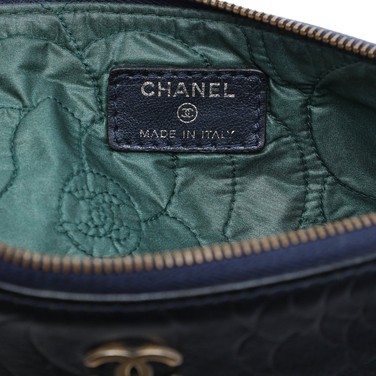 Chanel Medium CC Embossed Lambskin Camellia O Case Clutch