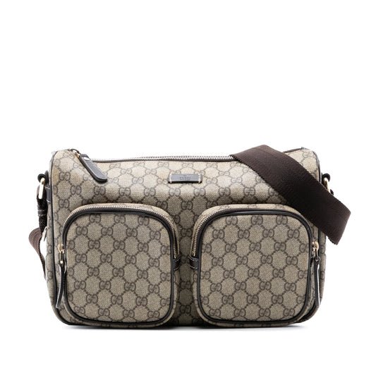 Gucci GG Supreme Double Pocket Crossbody