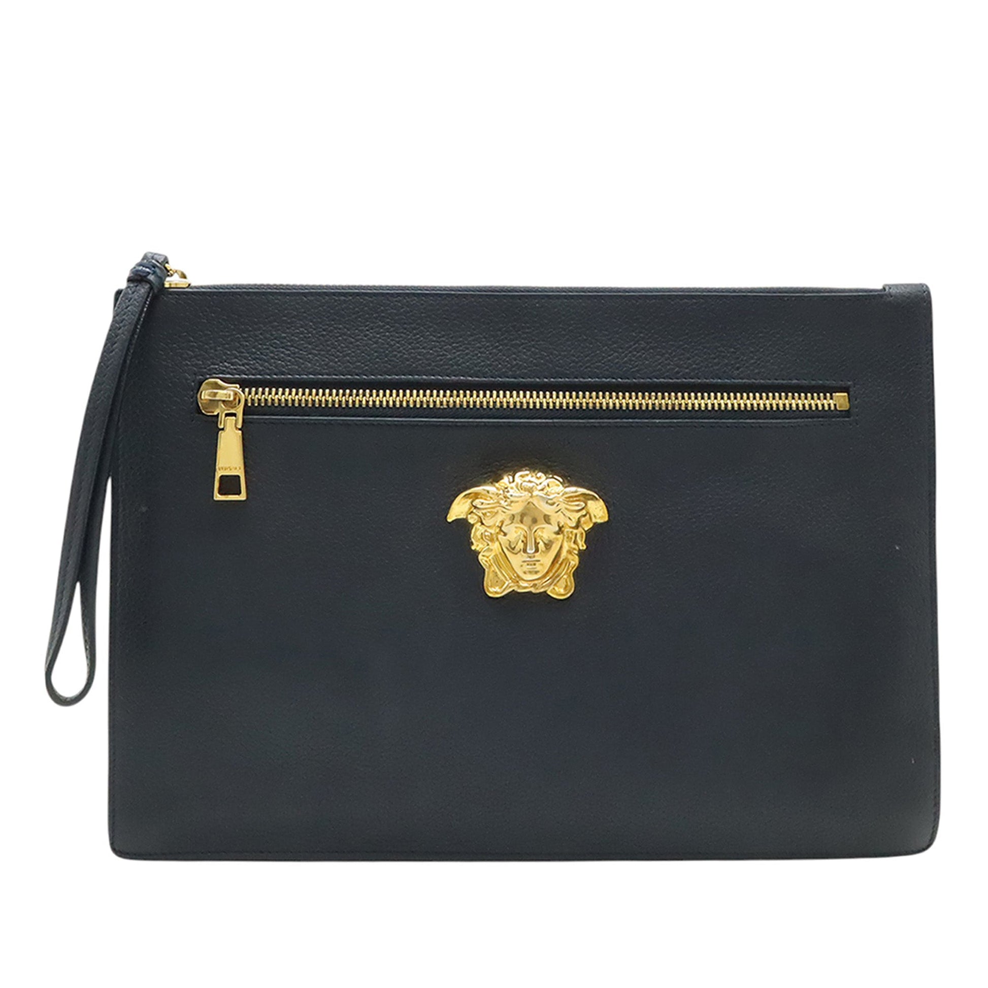 Versace Large La Medusa Palazzo Leather Clutch