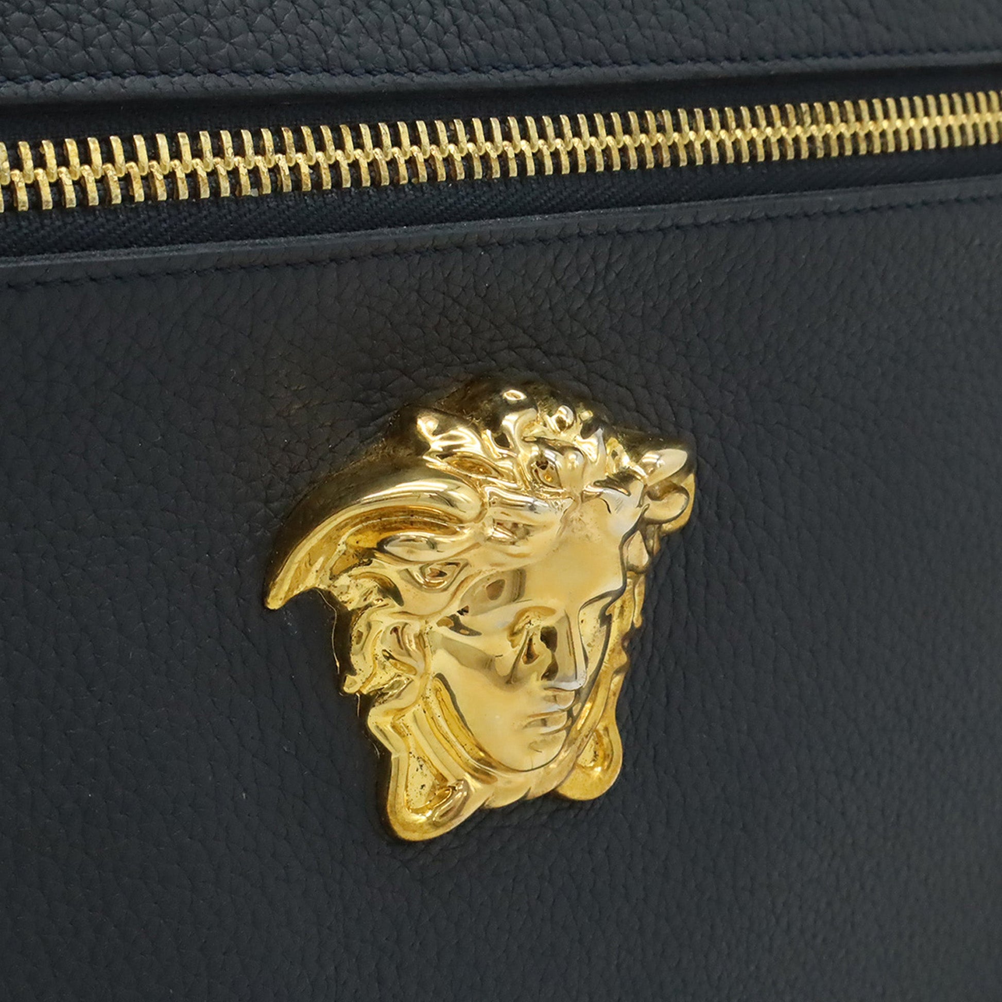 Versace Large La Medusa Palazzo Leather Clutch