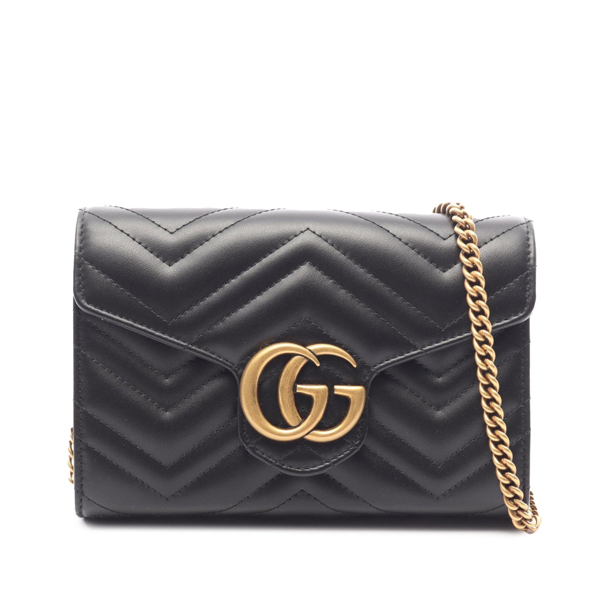 Gucci GG Marmont Wallet on Chain — Black