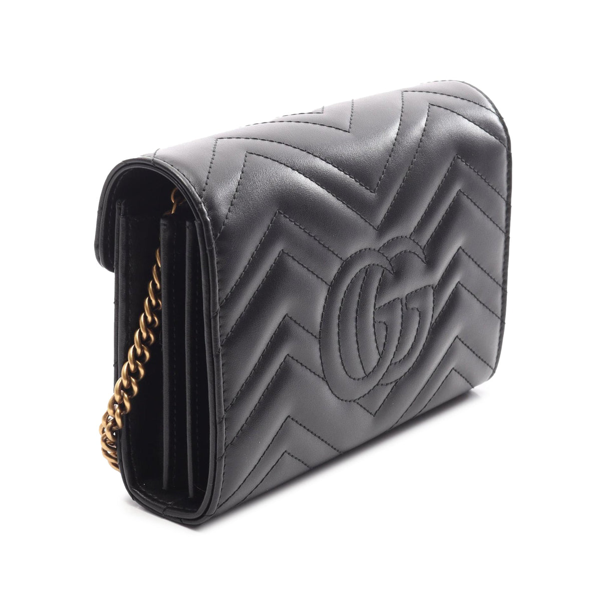 Gucci GG Marmont Wallet on Chain — Black