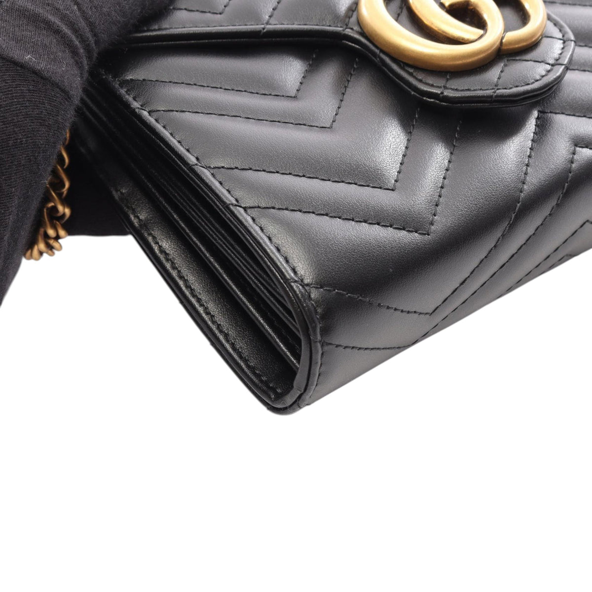 Gucci GG Marmont Wallet on Chain — Black