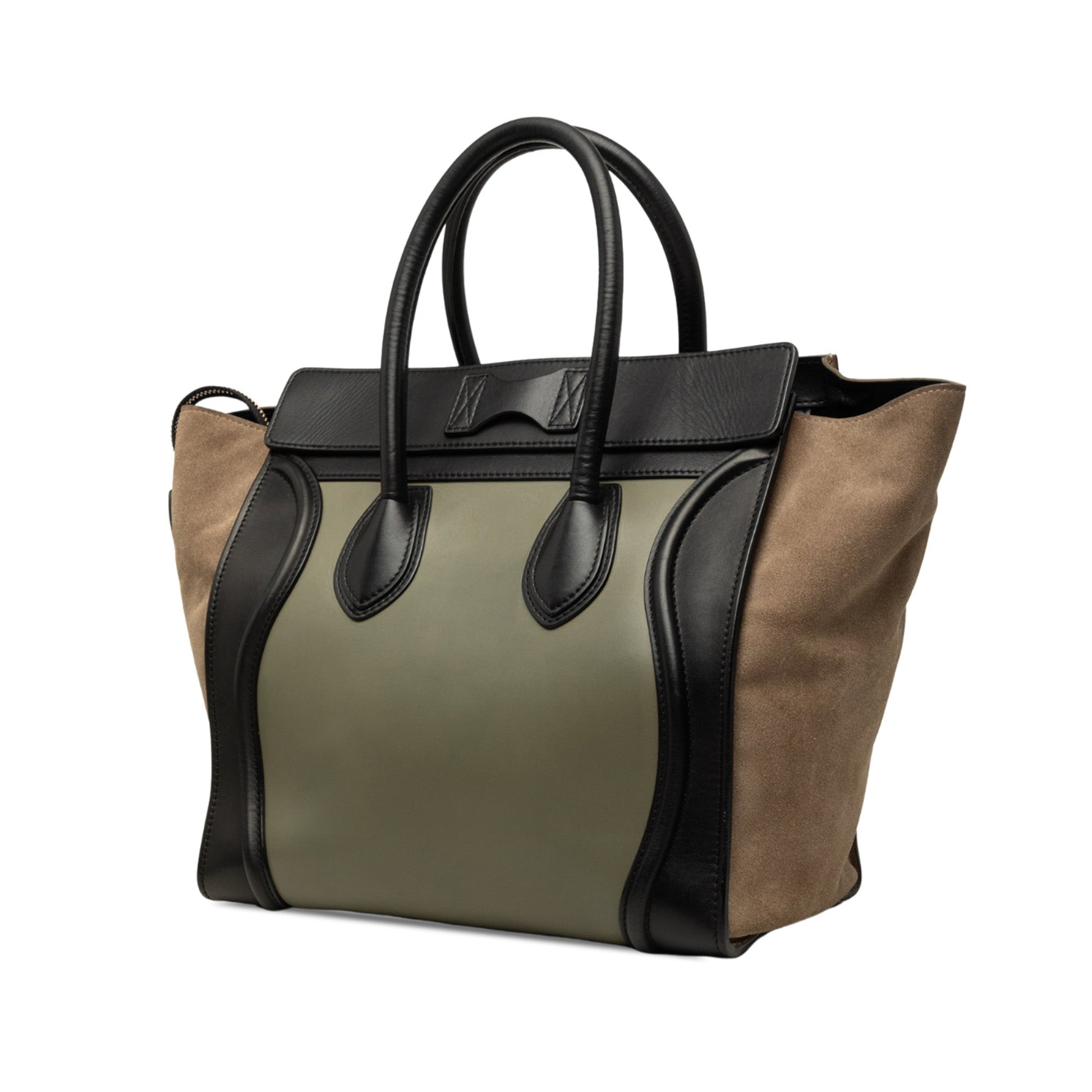 Celine Mini Tricolor Calfskin and Suede Luggage Tote