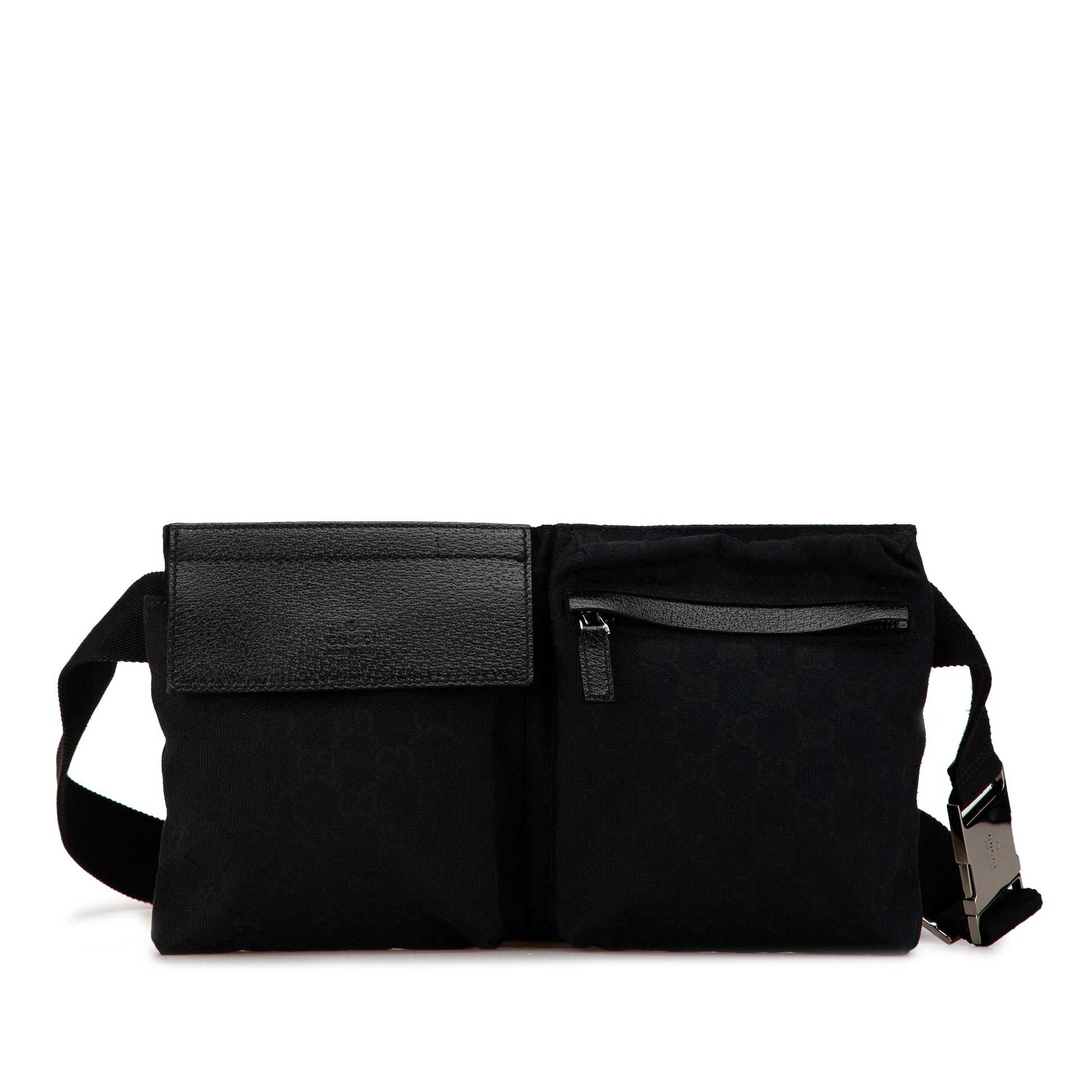 Gucci GG Canvas Double Pocket Belt Bag