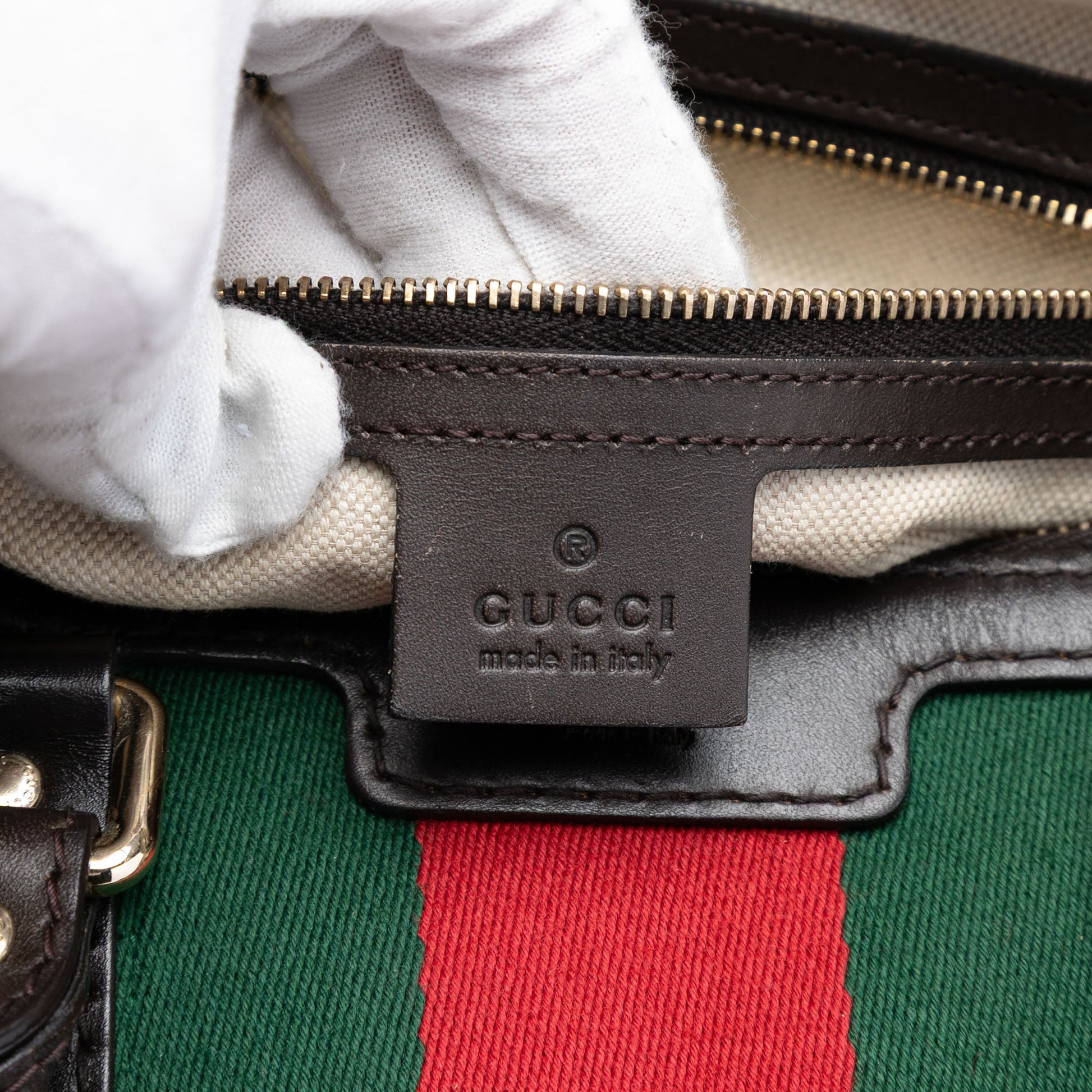 Gucci Medium GG Canvas Web Joy Boston Bag