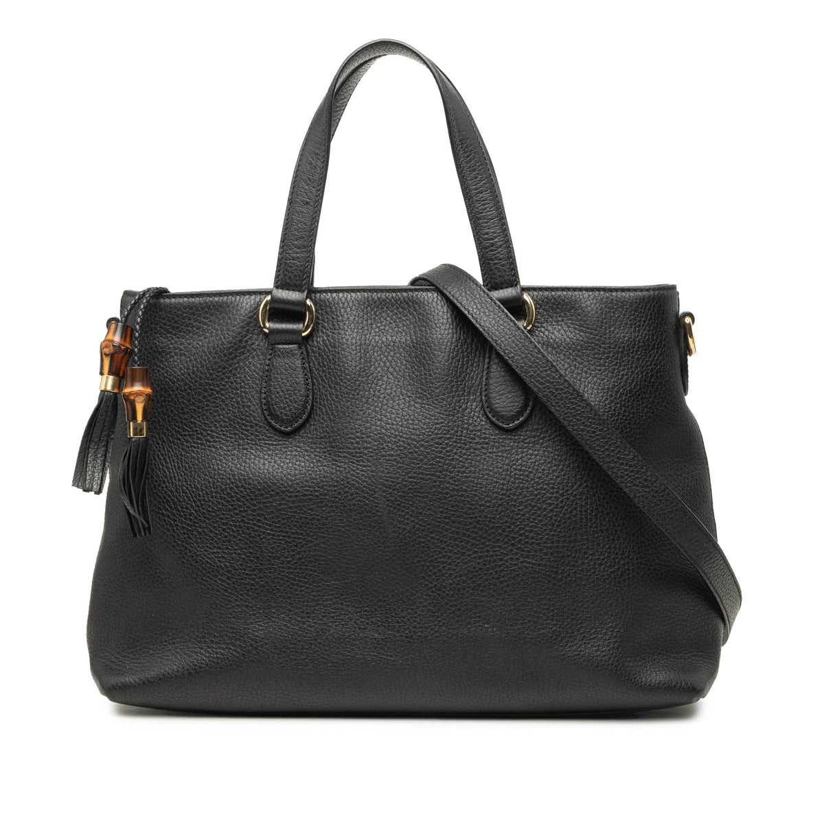 Gucci Calfskin Bamboo Tassel Satchel