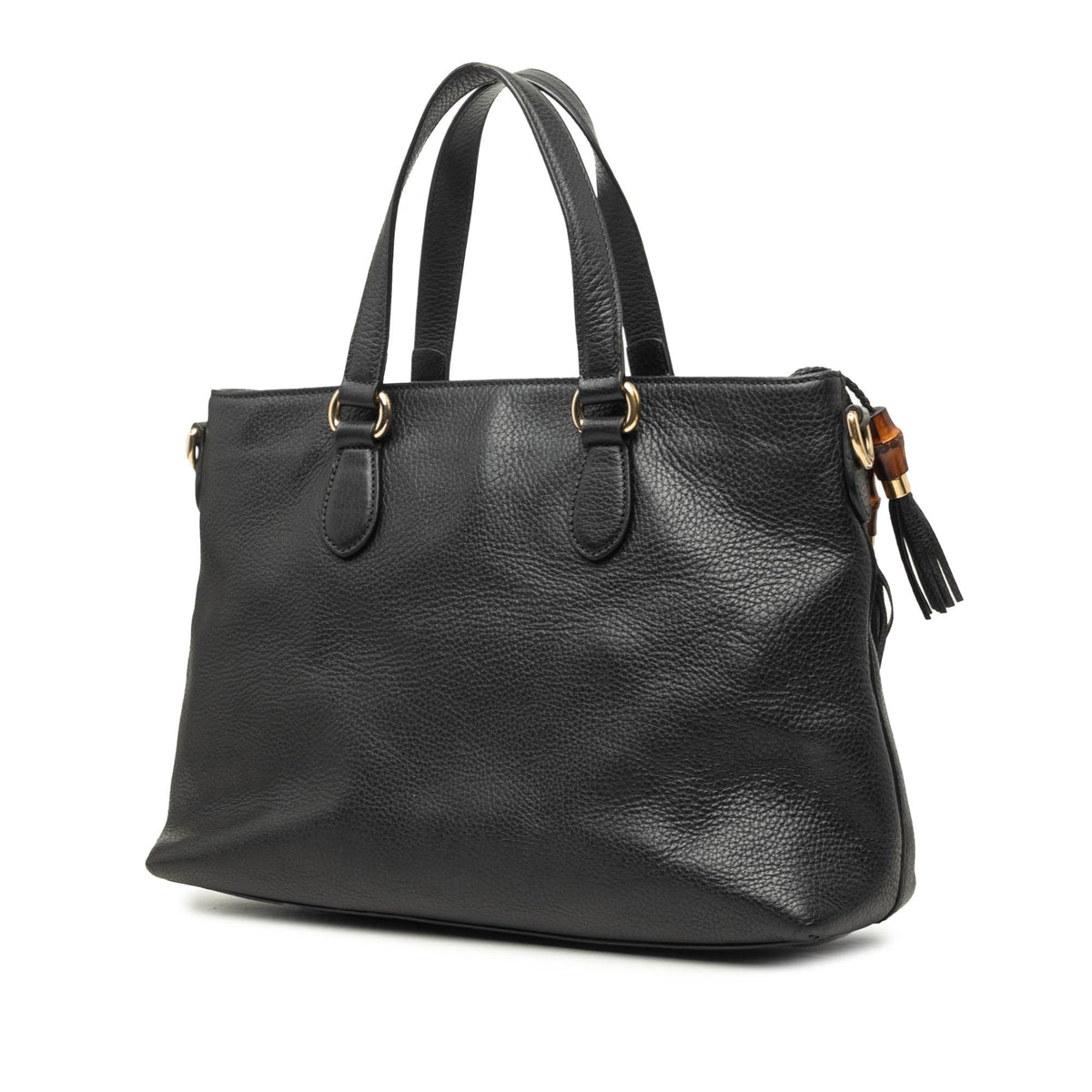 Gucci Calfskin Bamboo Tassel Satchel