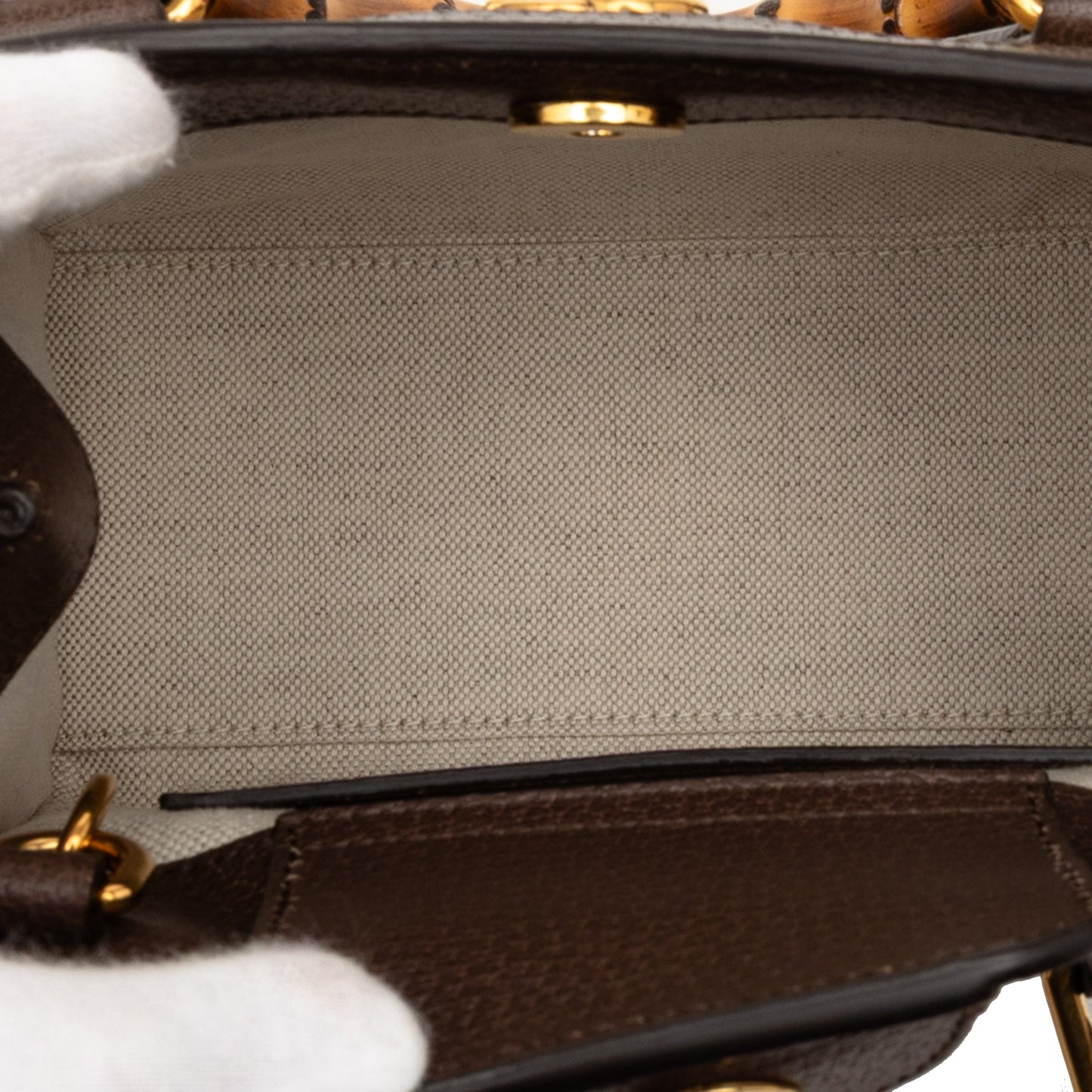 Gucci Mini Jumbo GG Canvas Bamboo Diana Satchel