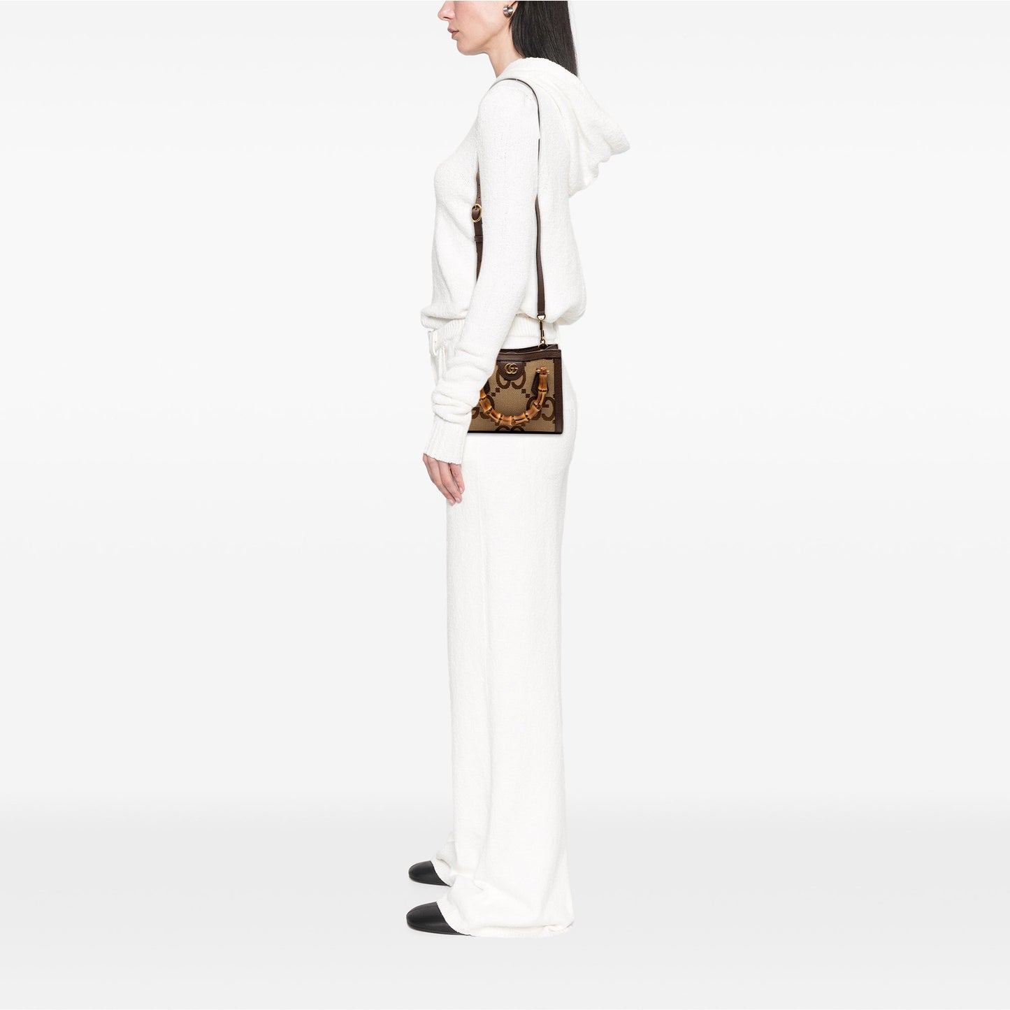 Gucci Mini Jumbo GG Canvas Bamboo Diana Satchel